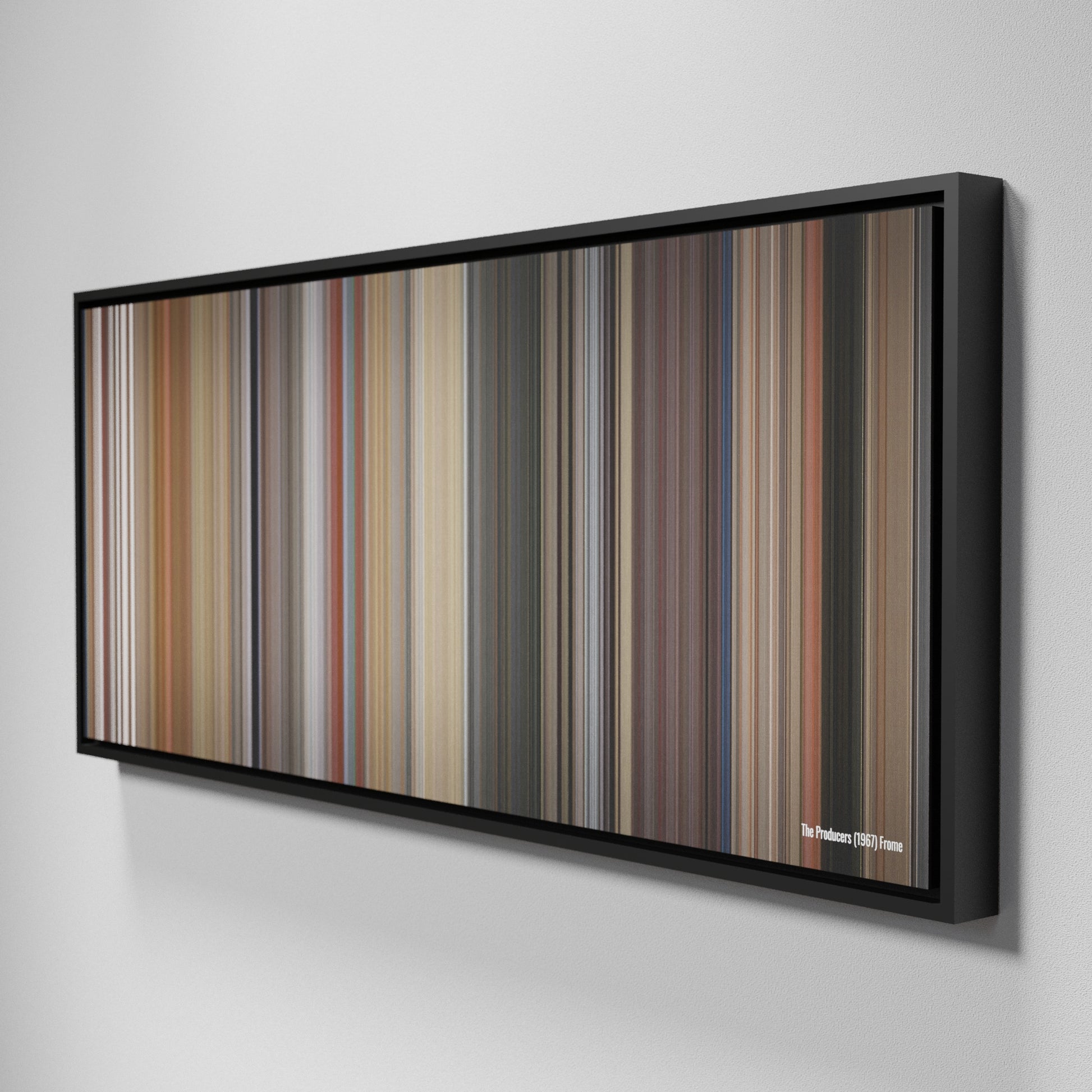 Side view of Framed Buff's of The Producers Frome on the wall