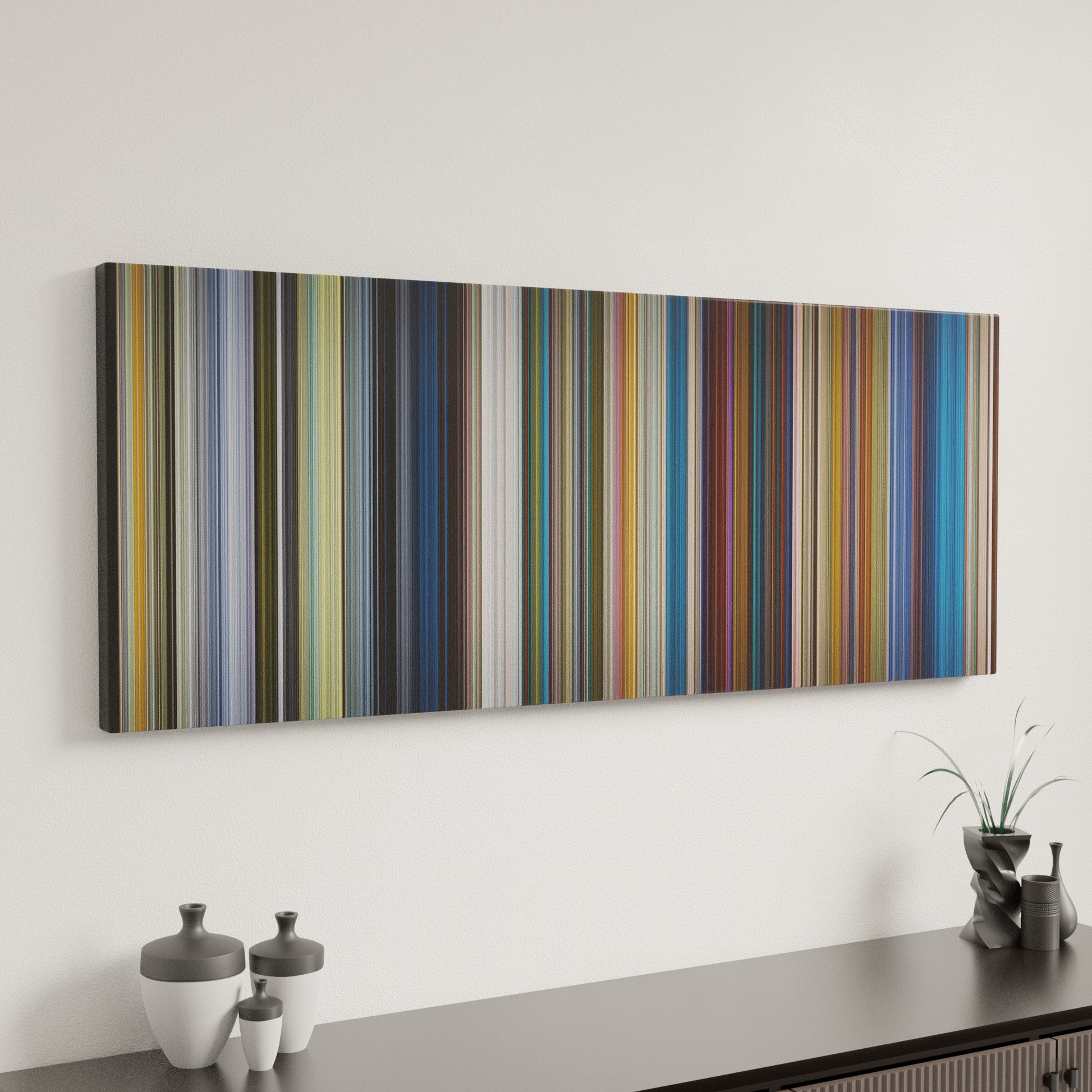 Minimal interior design with Klaus Frome on the wall