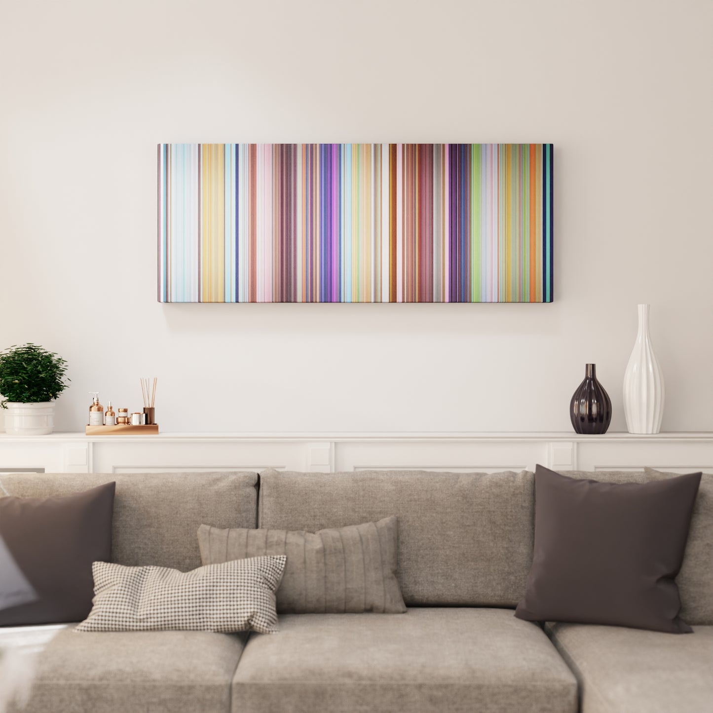 Living room interior with The Peanuts Movie Frome on the wall