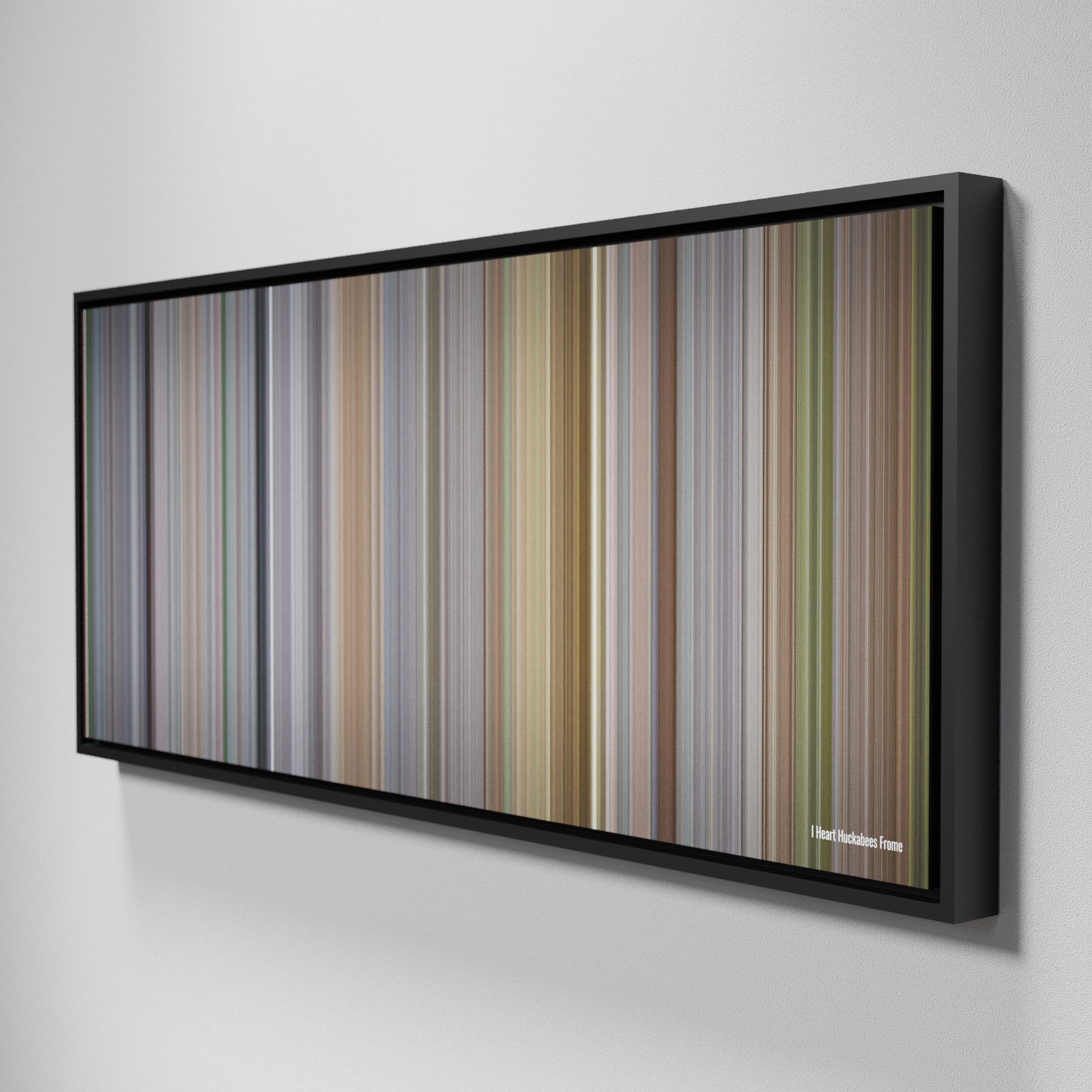 Side view of Framed Buff's of I Heart Huckabees Frome on the wall