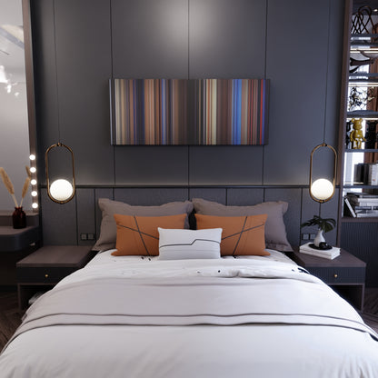 Bedroom interior with Poltergeist Frome on the wall