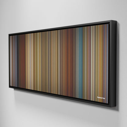 Side view of Framed Buff's of Wanderlust Frome on the wall