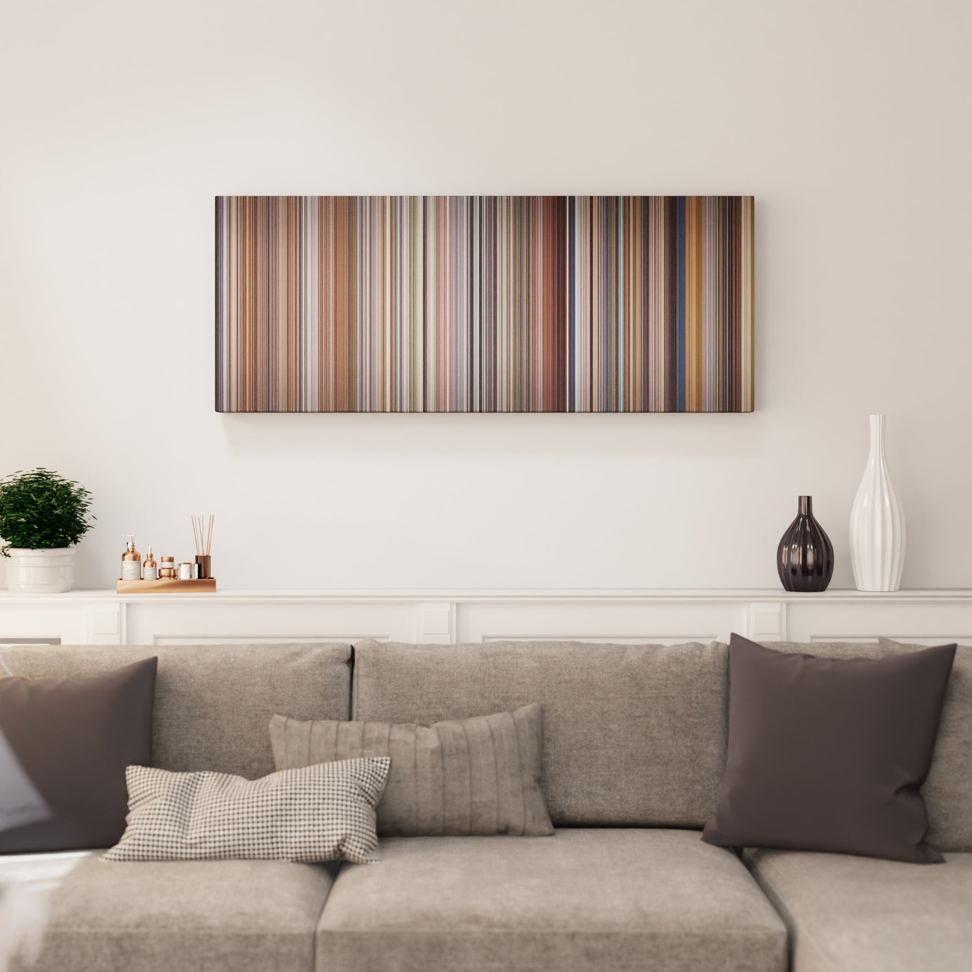 Living room interior with The Man Who Fell to Earth Frome on the wall