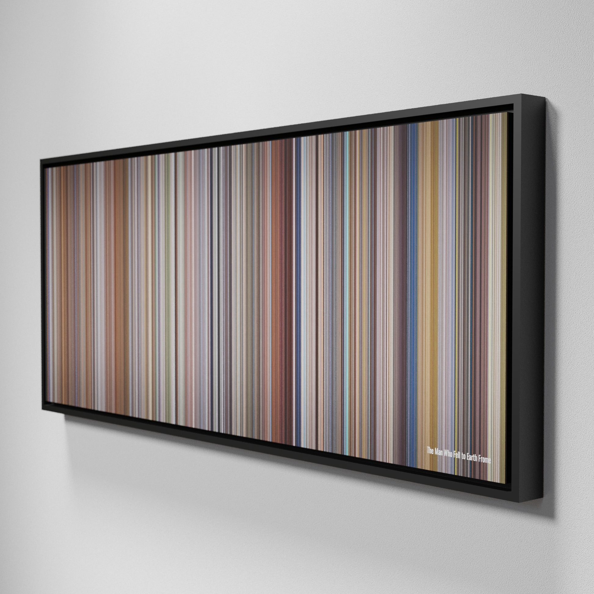 Side view of Framed Buff's of The Man Who Fell to Earth Frome on the wall