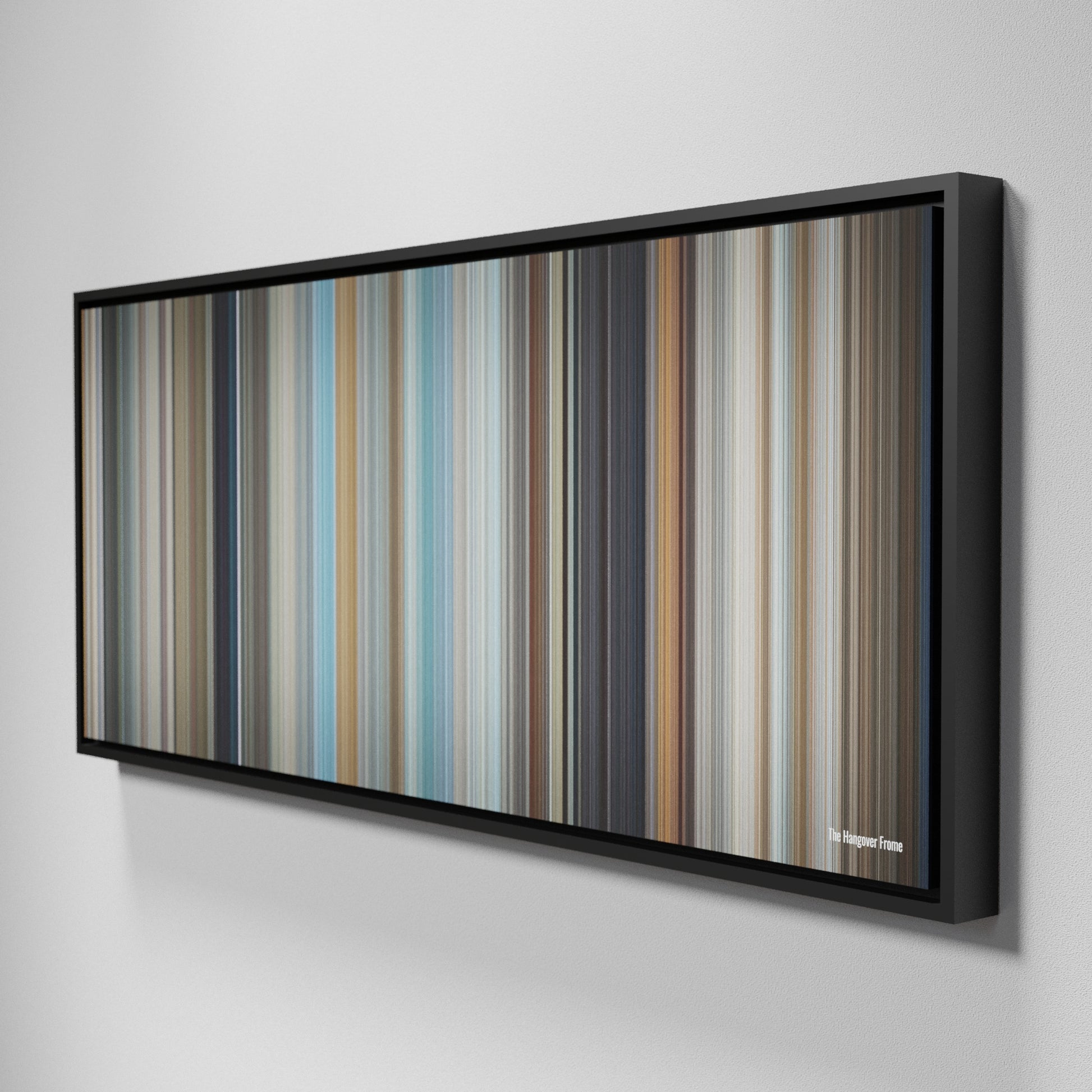 Side view of Framed Buff's of The Hangover Frome on the wall