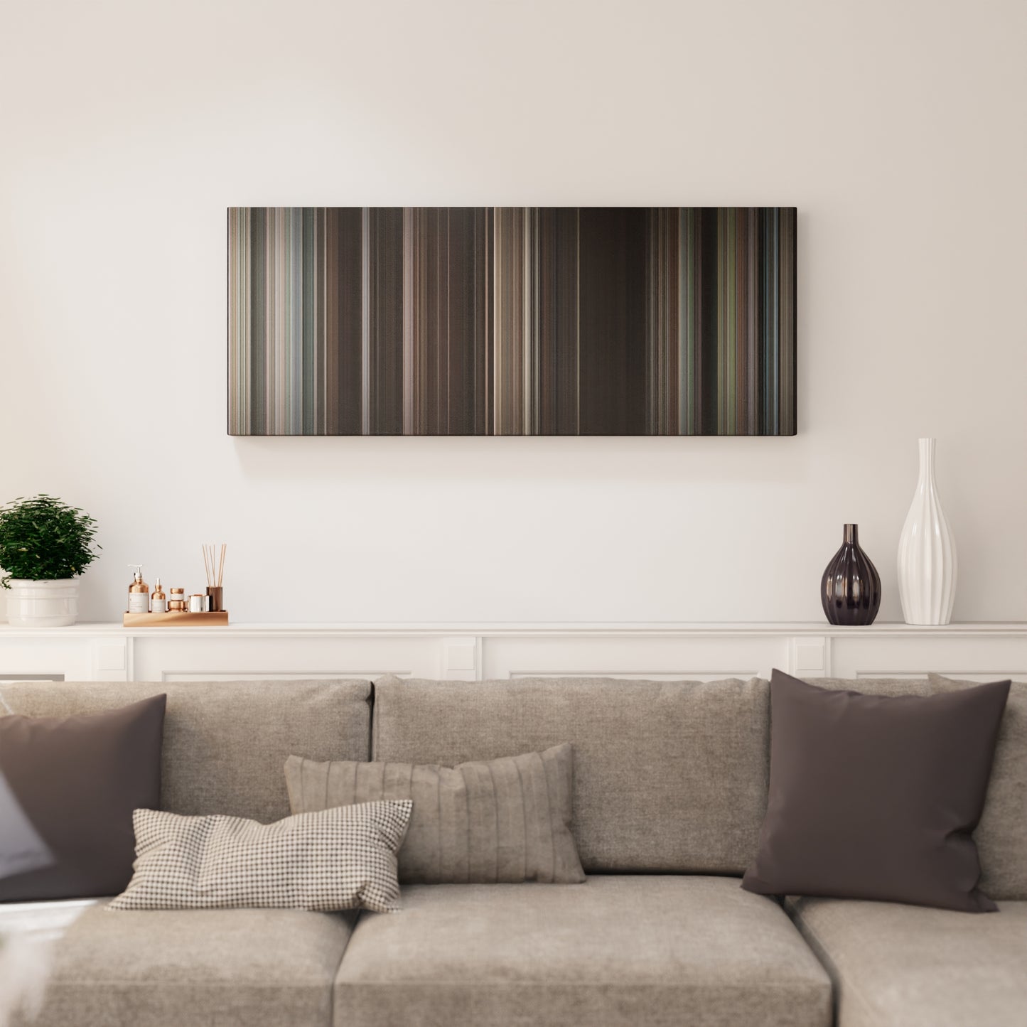 Living room interior with The Great Escape Frome on the wall