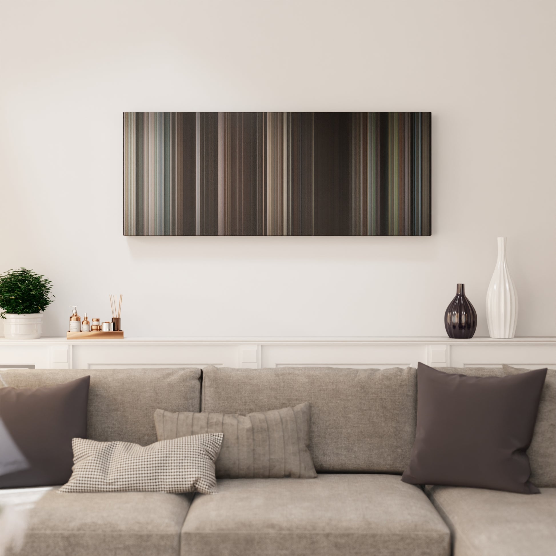 Living room interior with The Great Escape Frome on the wall