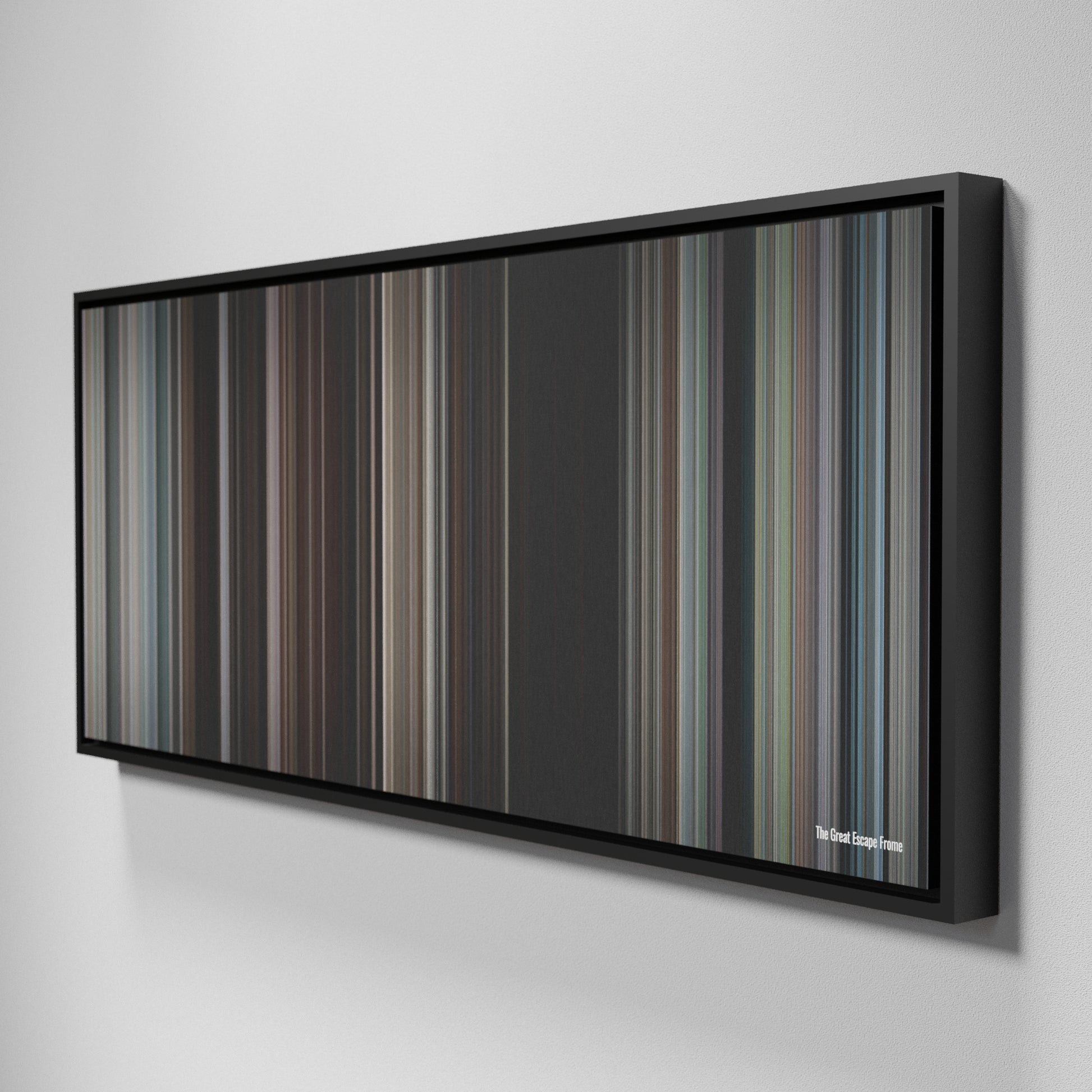 Side view of Framed Buff's of The Great Escape Frome on the wall