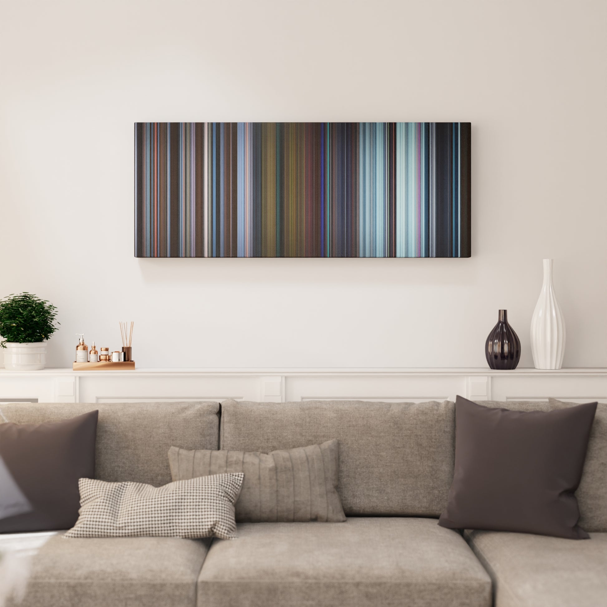 Living room interior with Charlie and the Chocolate Factory Frome on the wall