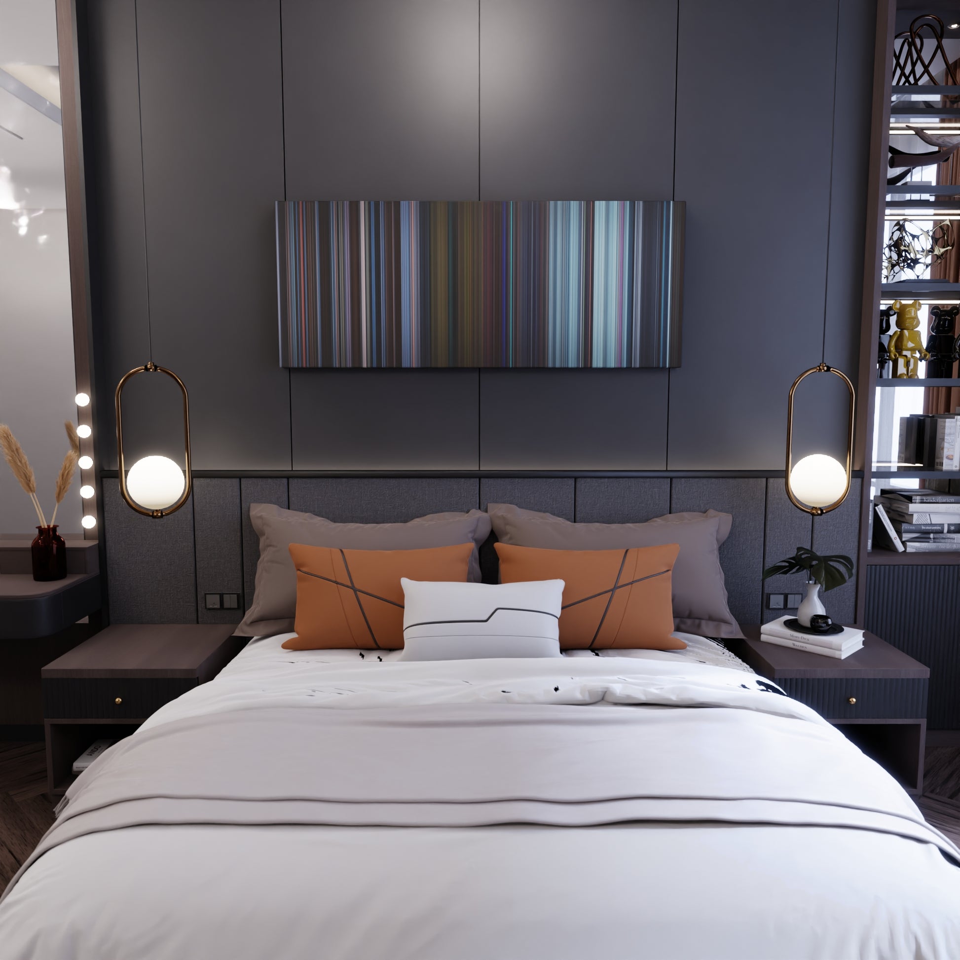 Bedroom interior with Charlie and the Chocolate Factory Frome on the wall