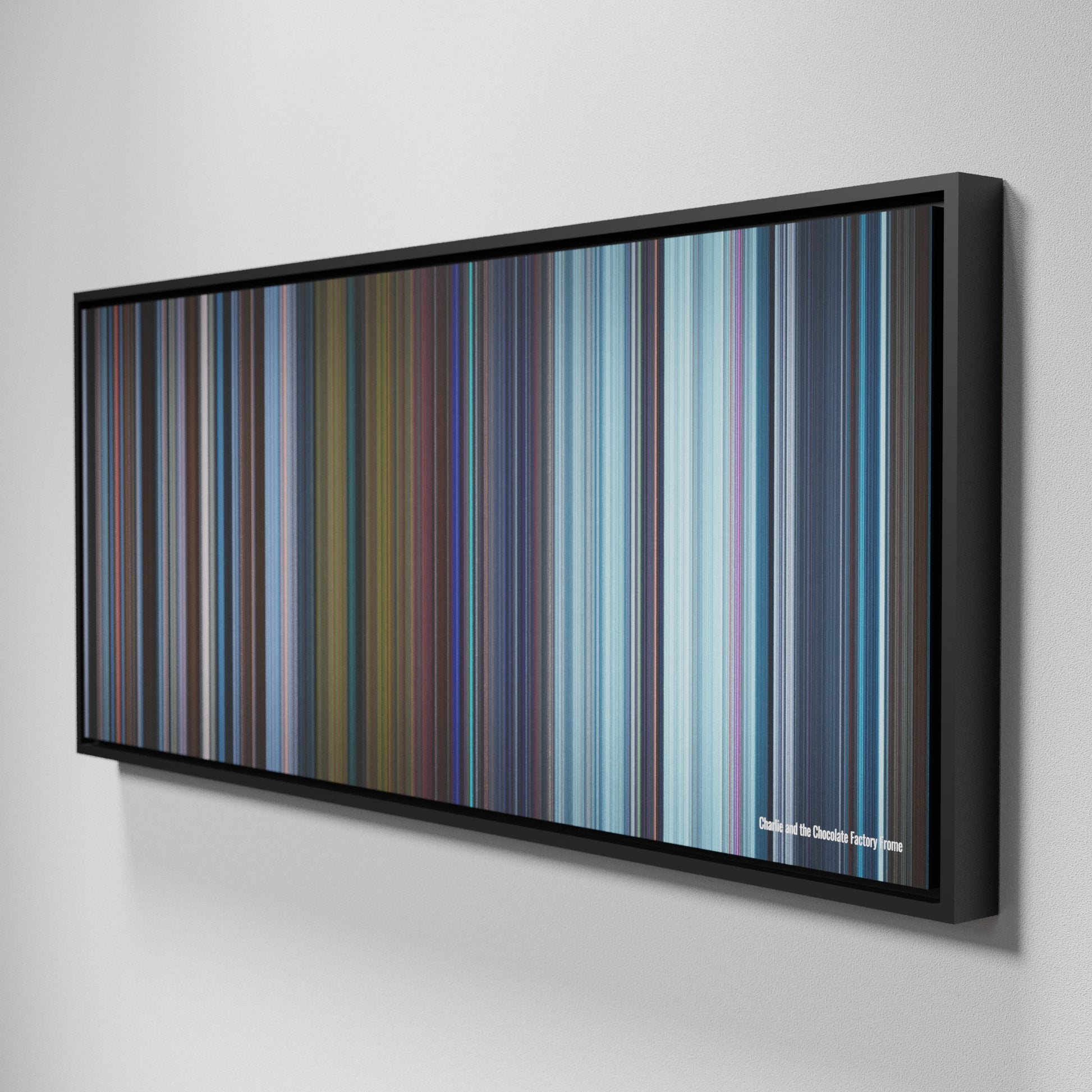 Side view of Framed Buff's of Charlie and the Chocolate Factory Frome on the wall