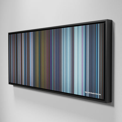 Side view of Framed Buff's of Charlie and the Chocolate Factory Frome on the wall