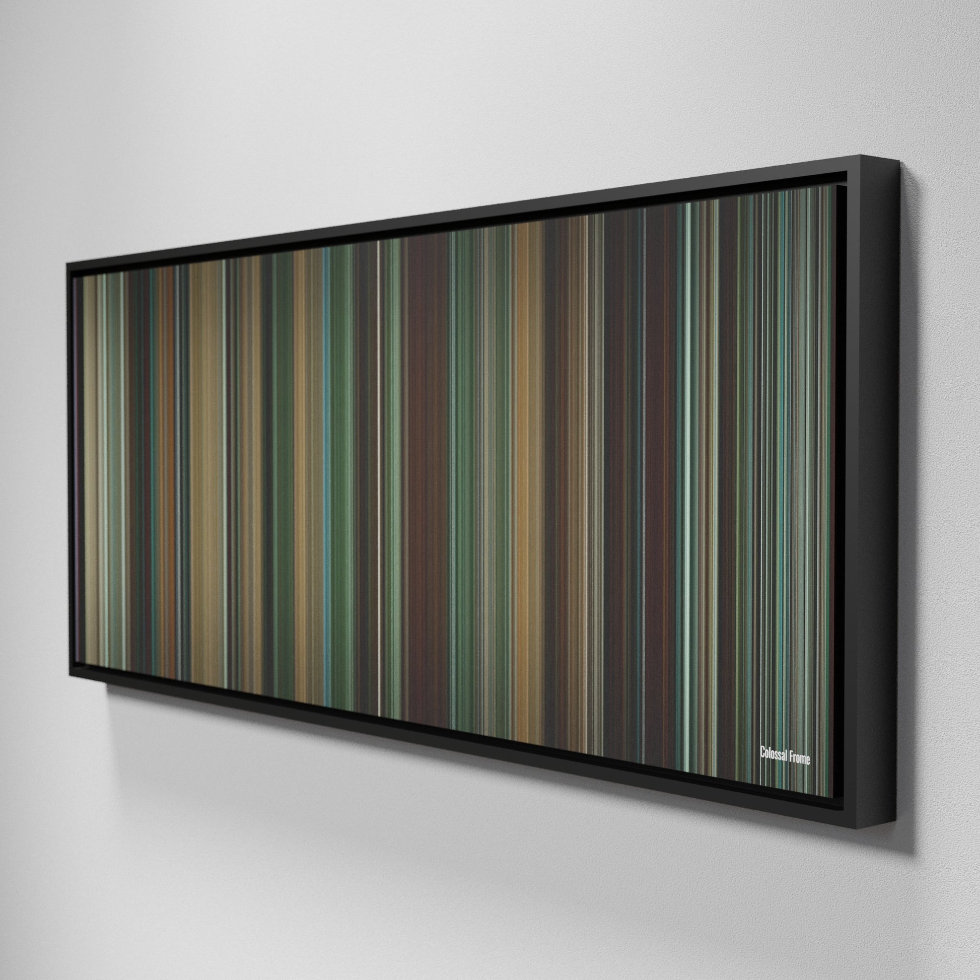 Side view of Framed Buff's of Colossal Frome on the wall