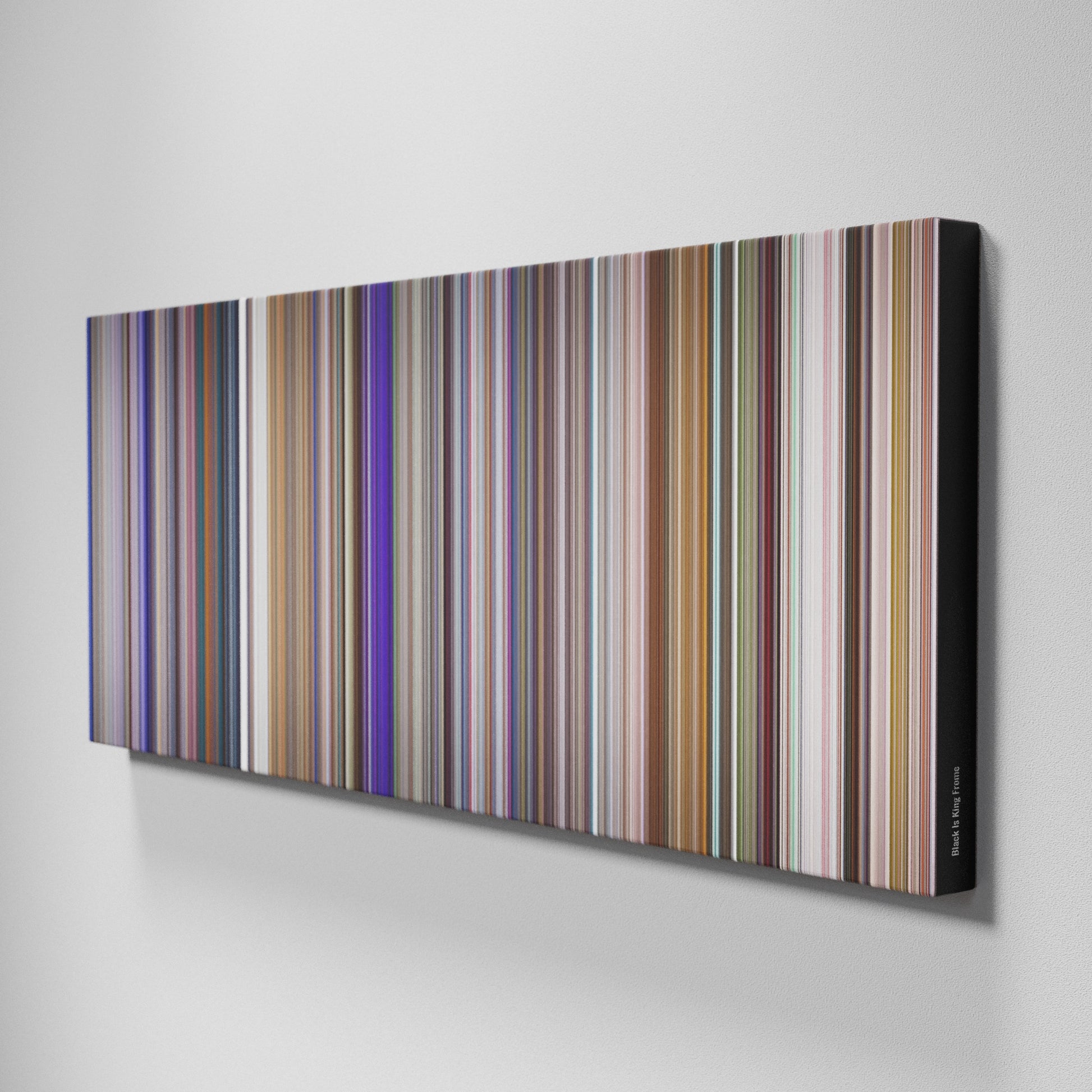 Side view of Buff's of Black Is King Frome on the wall