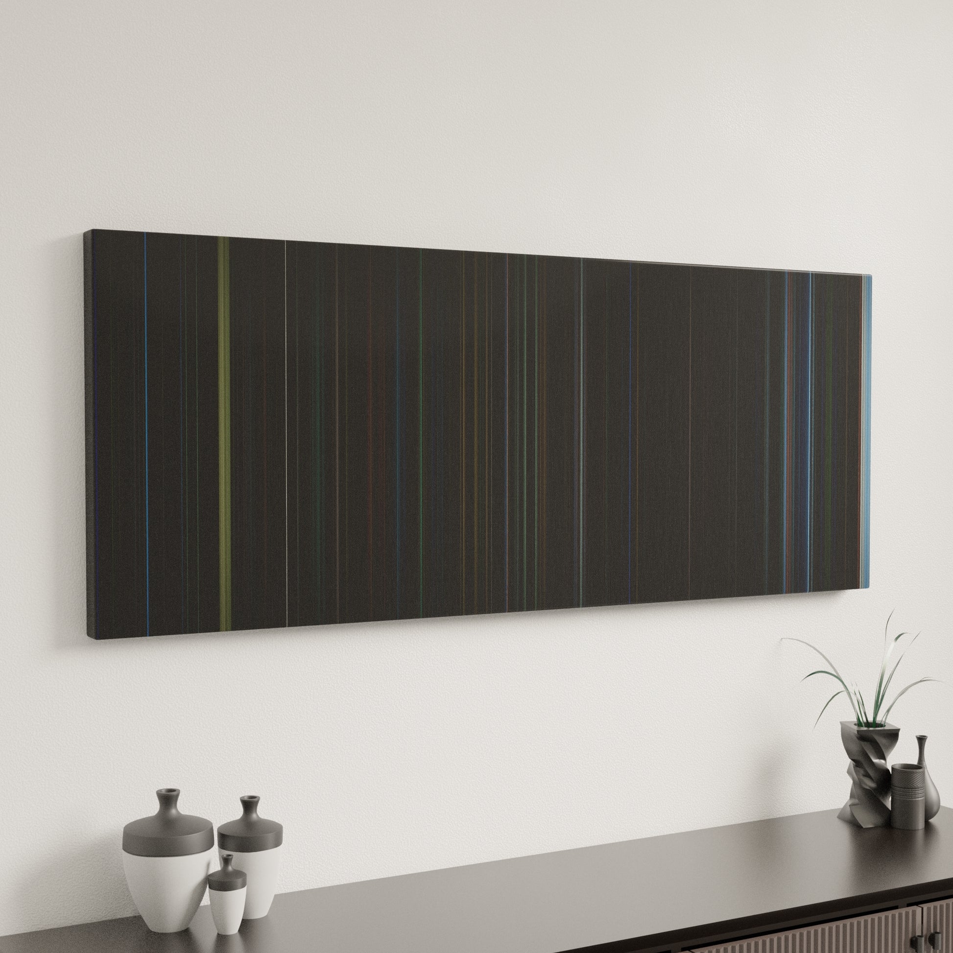 Minimal interior design with Dark City Frome on the wall