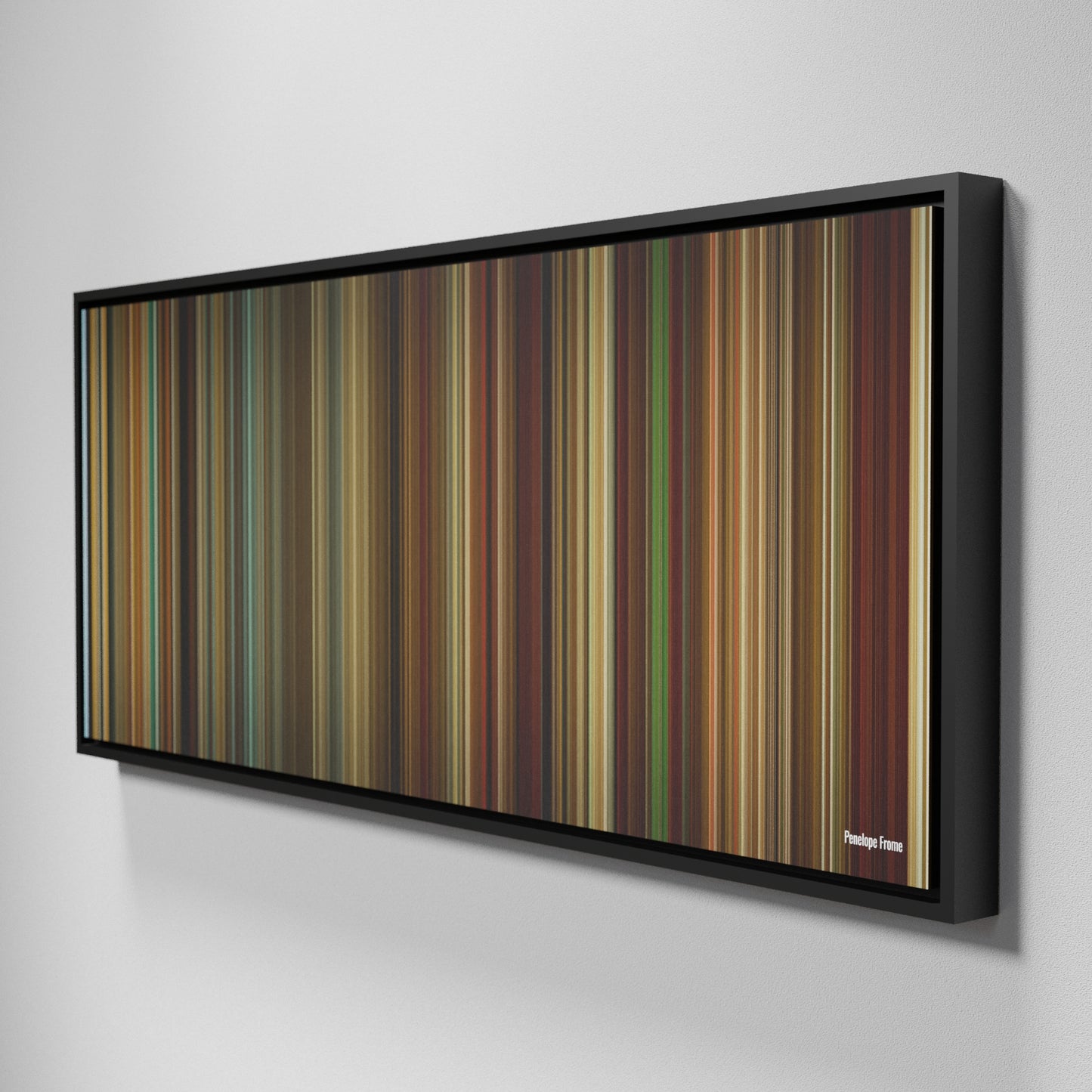 Side view of Framed Buff's of Penelope Frome on the wall