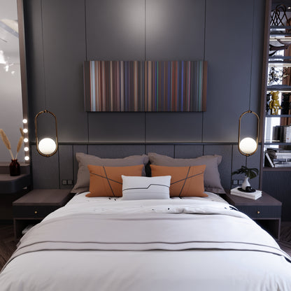 Bedroom interior with Gremlins Frome on the wall