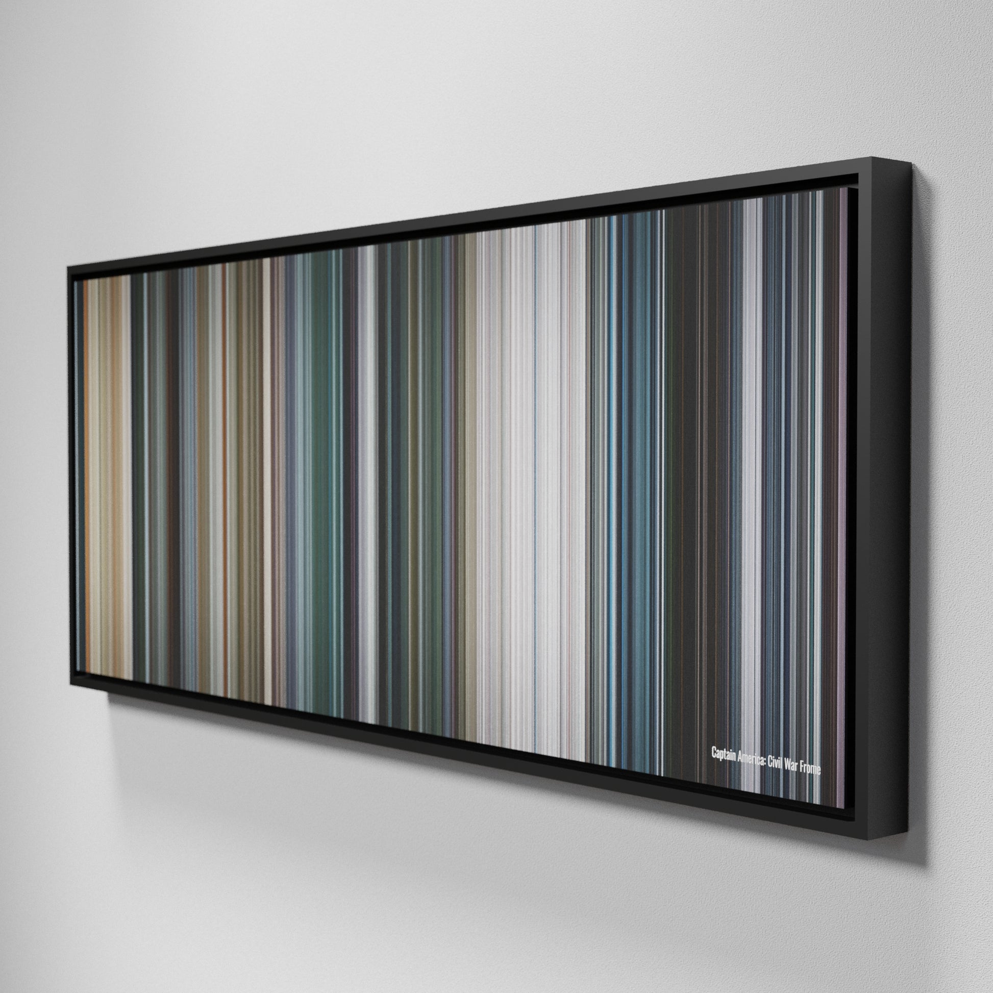 Side view of Framed Buff's of Captain America: Civil War Frome on the wall