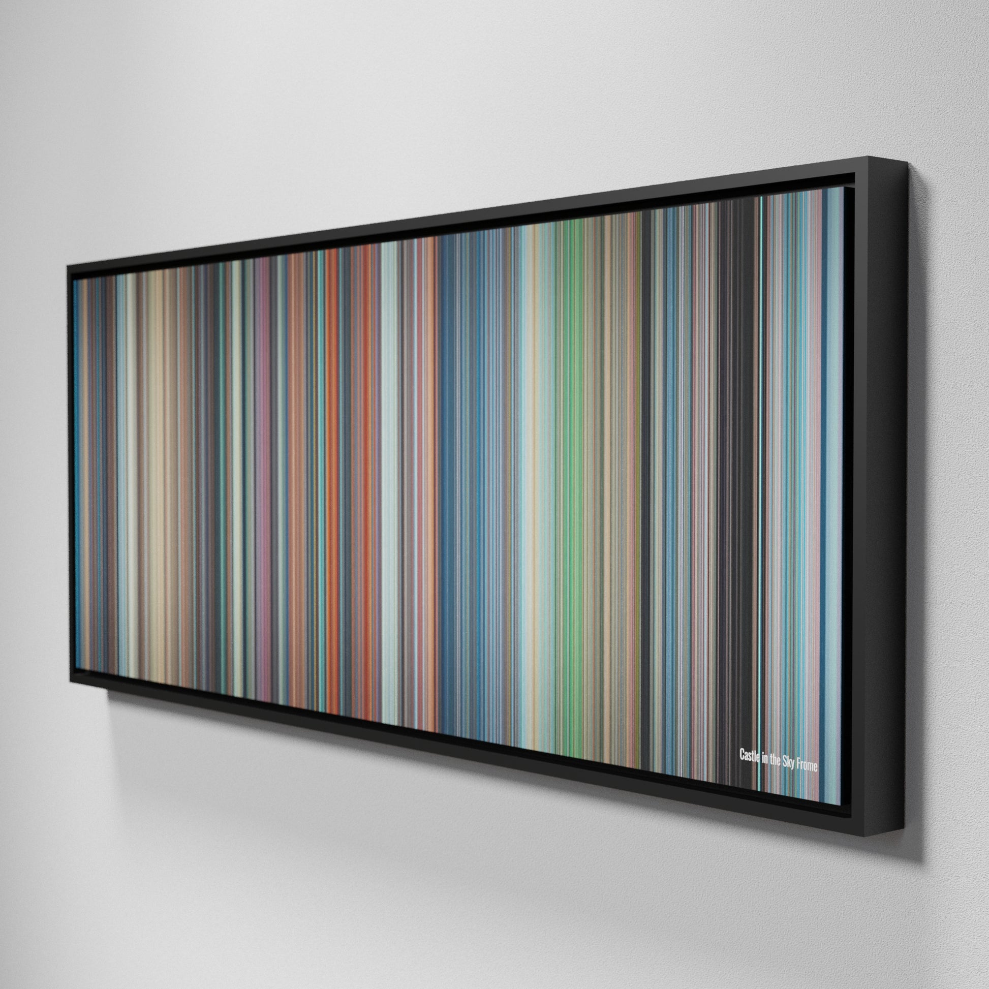 Side view of Framed Buff's of Castle in the Sky Frome on the wall