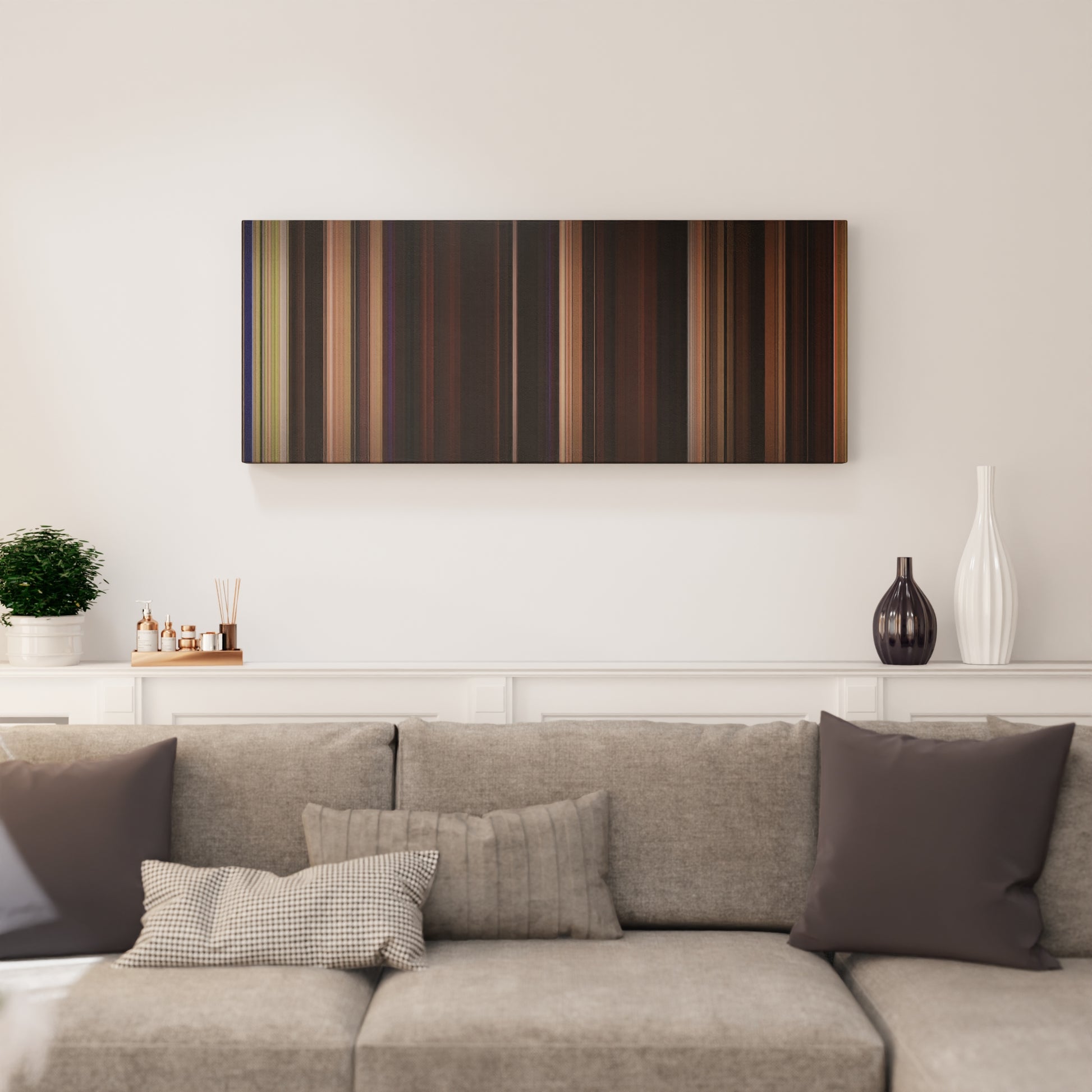 Living room interior with Blue Velvet Frome on the wall