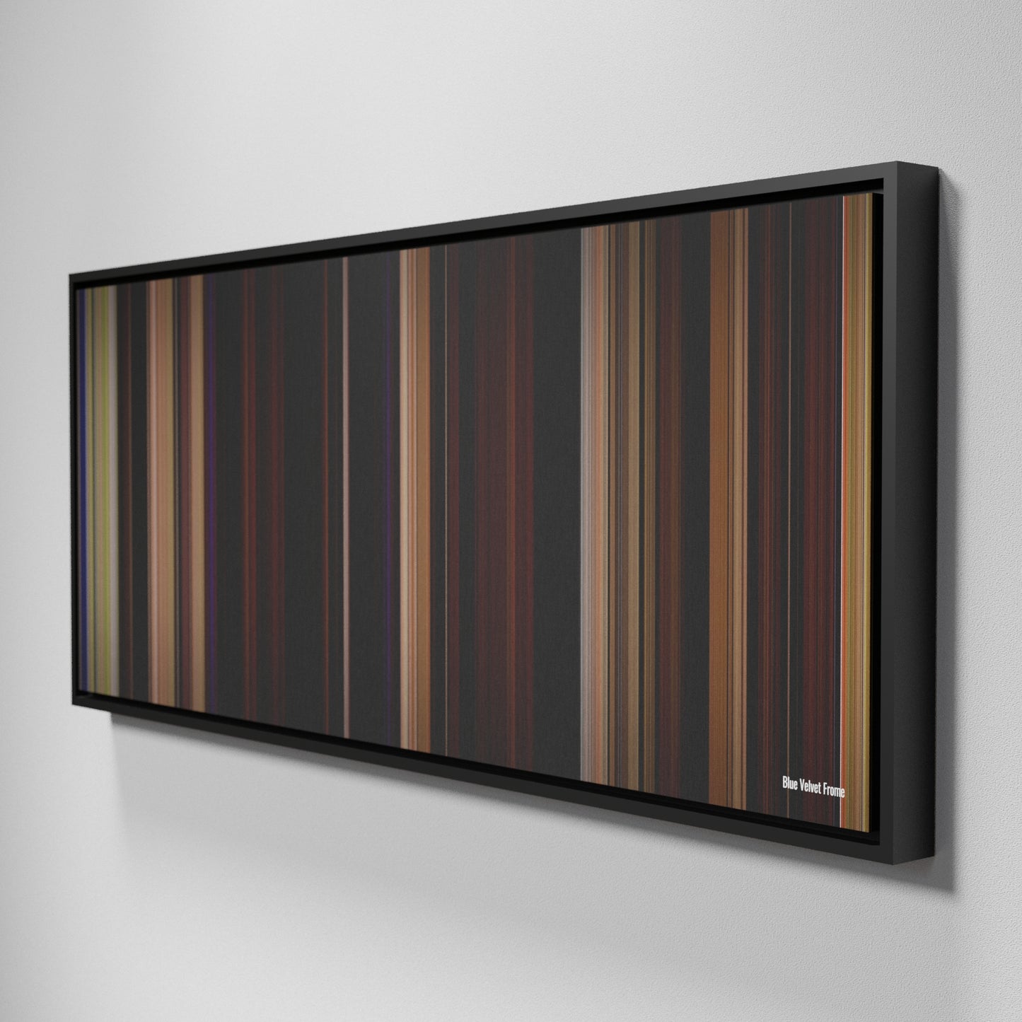 Side view of Framed Buff's of Blue Velvet Frome on the wall