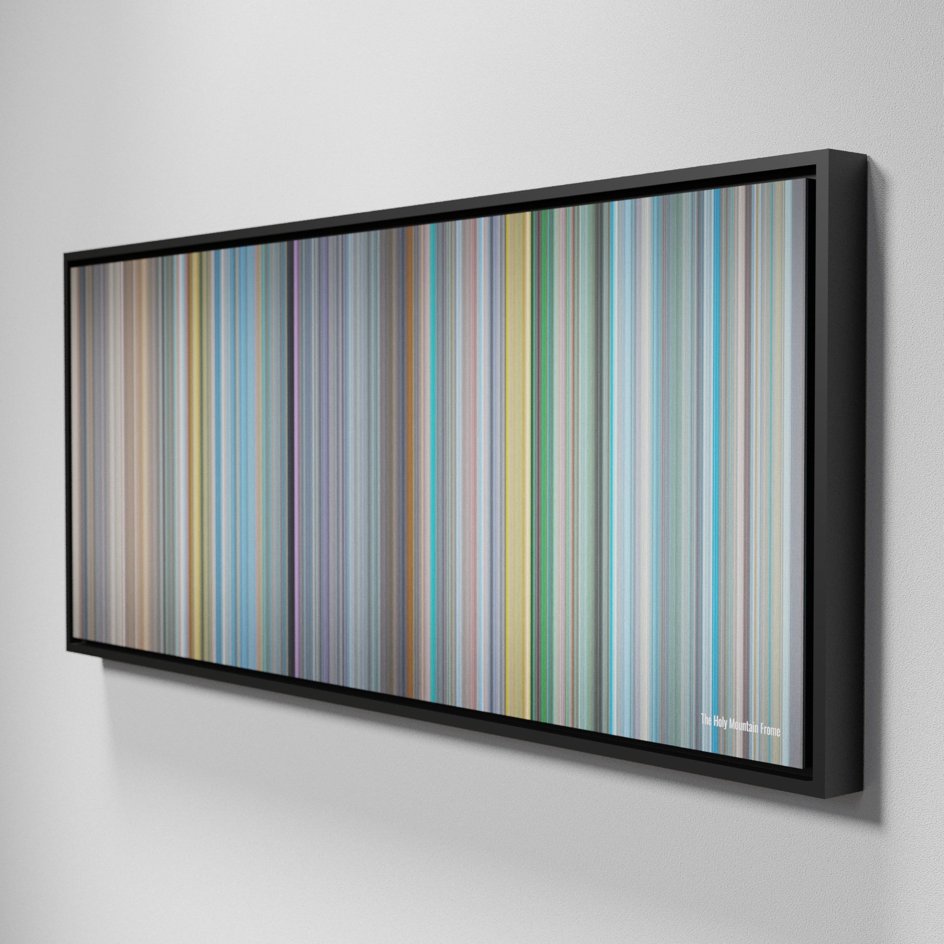 Side view of Framed Buff's of The Holy Mountain Frome on the wall