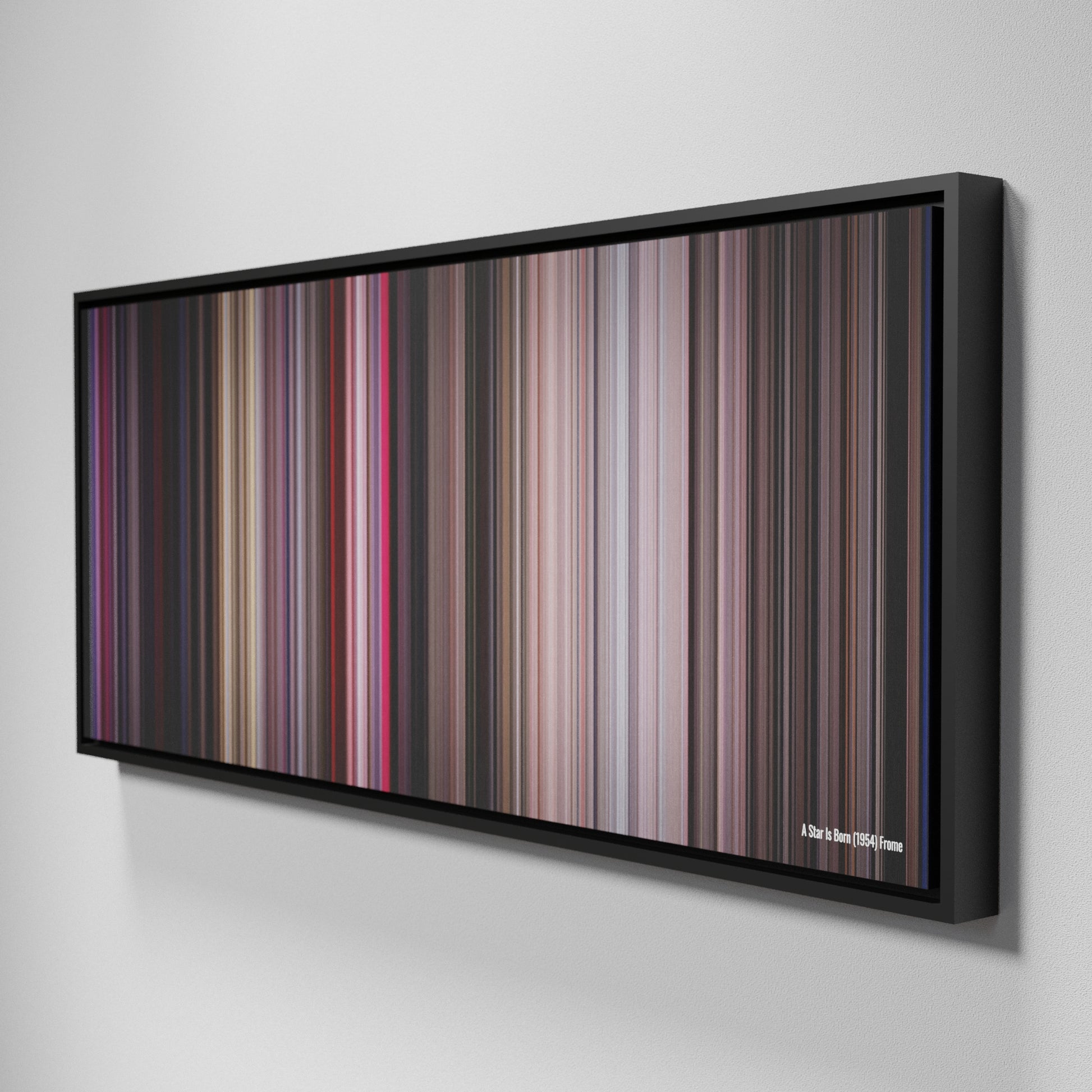 Side view of Framed Buff's of A Star Is Born Frome (1954) on the wall