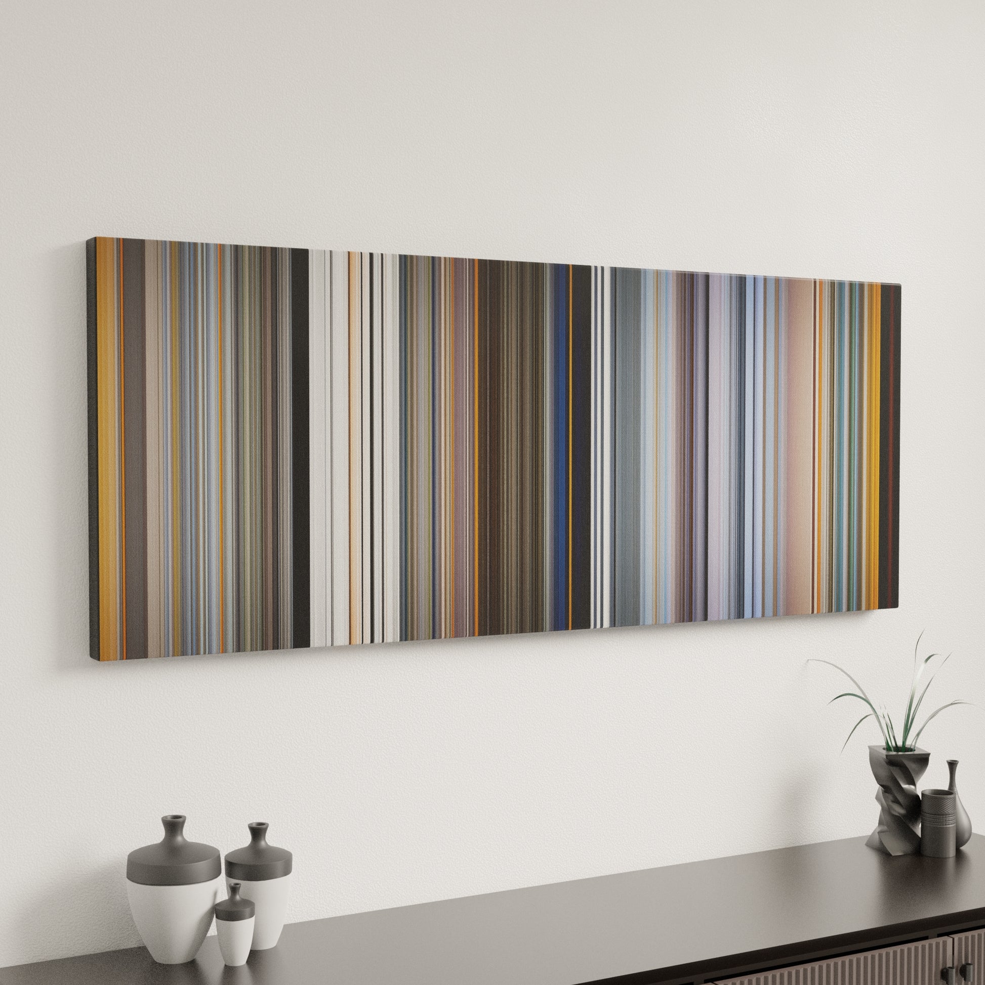 Minimal interior design with Daft Punk's Electroma Frome on the wall