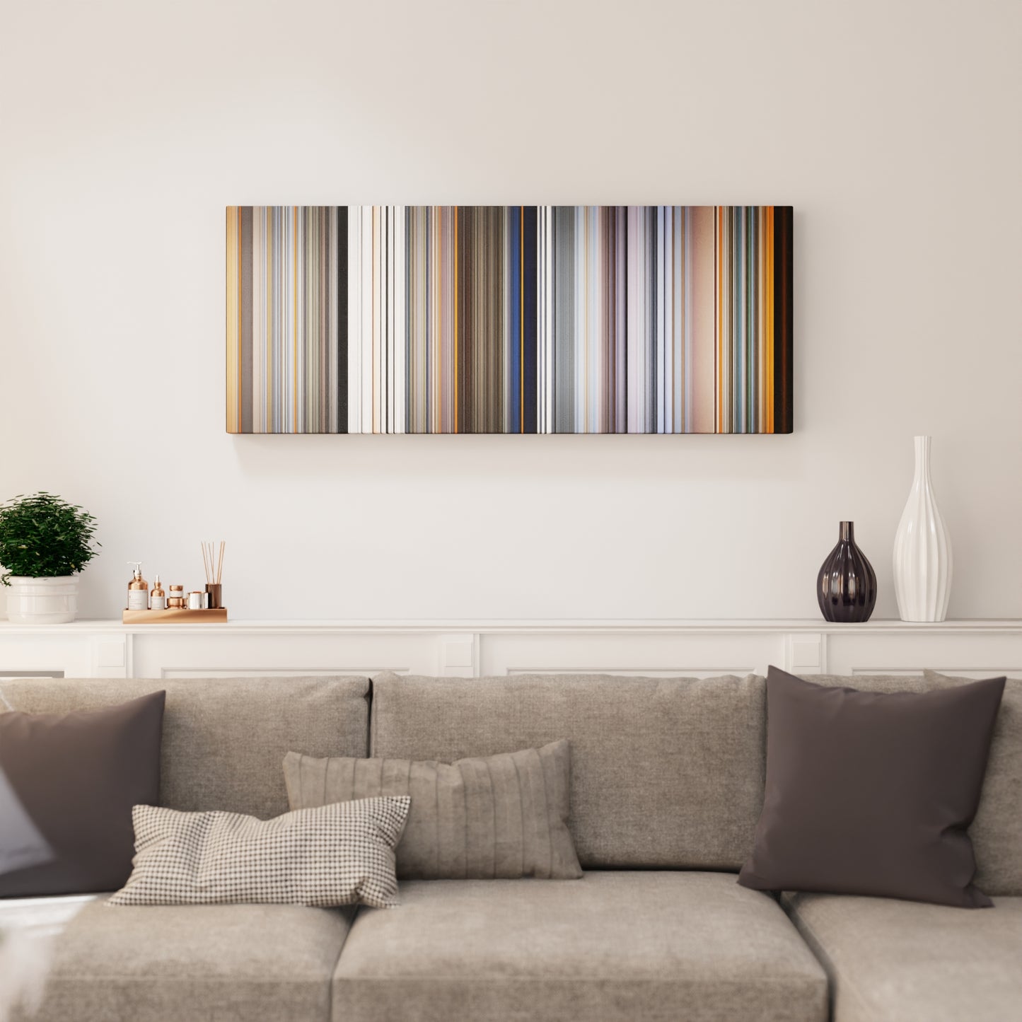 Living room interior with Daft Punk's Electroma Frome on the wall