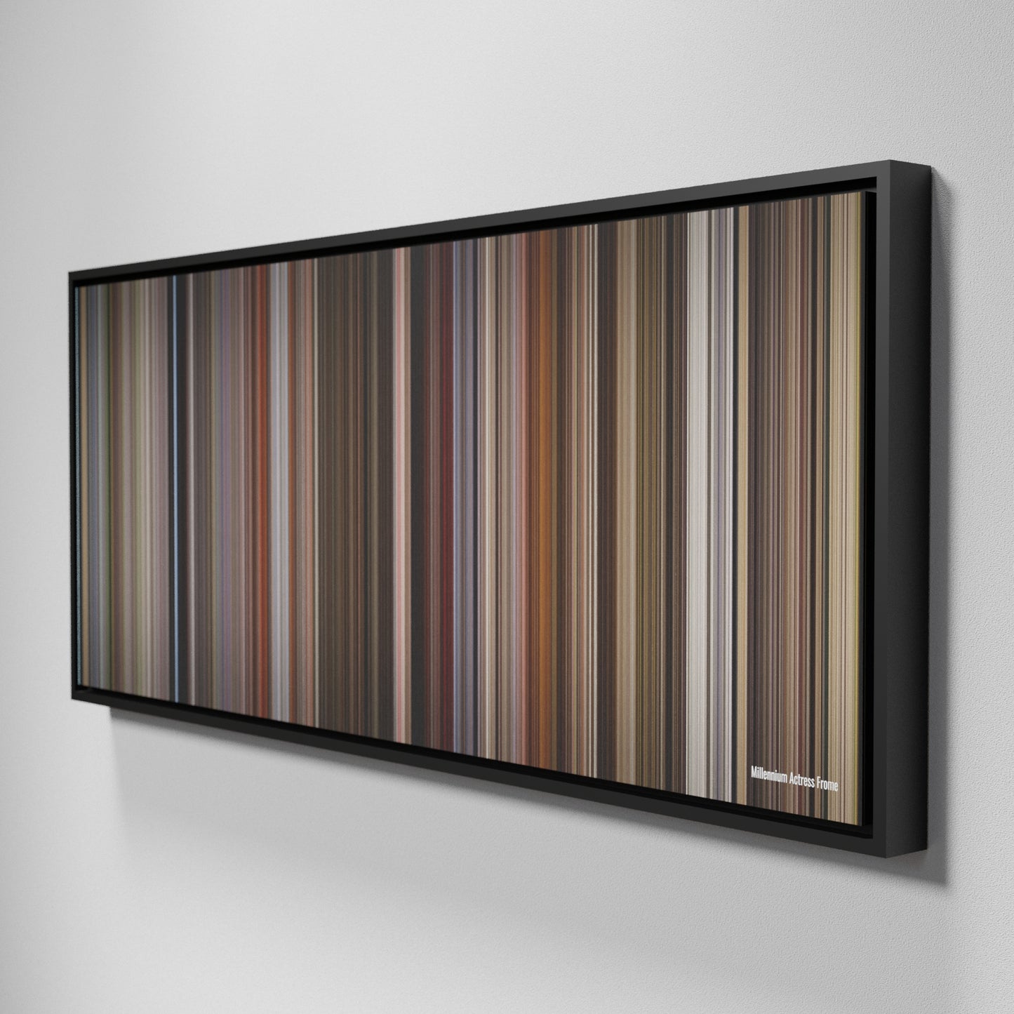 Side view of Framed Buff's of Millennium Actress Frome on the wall