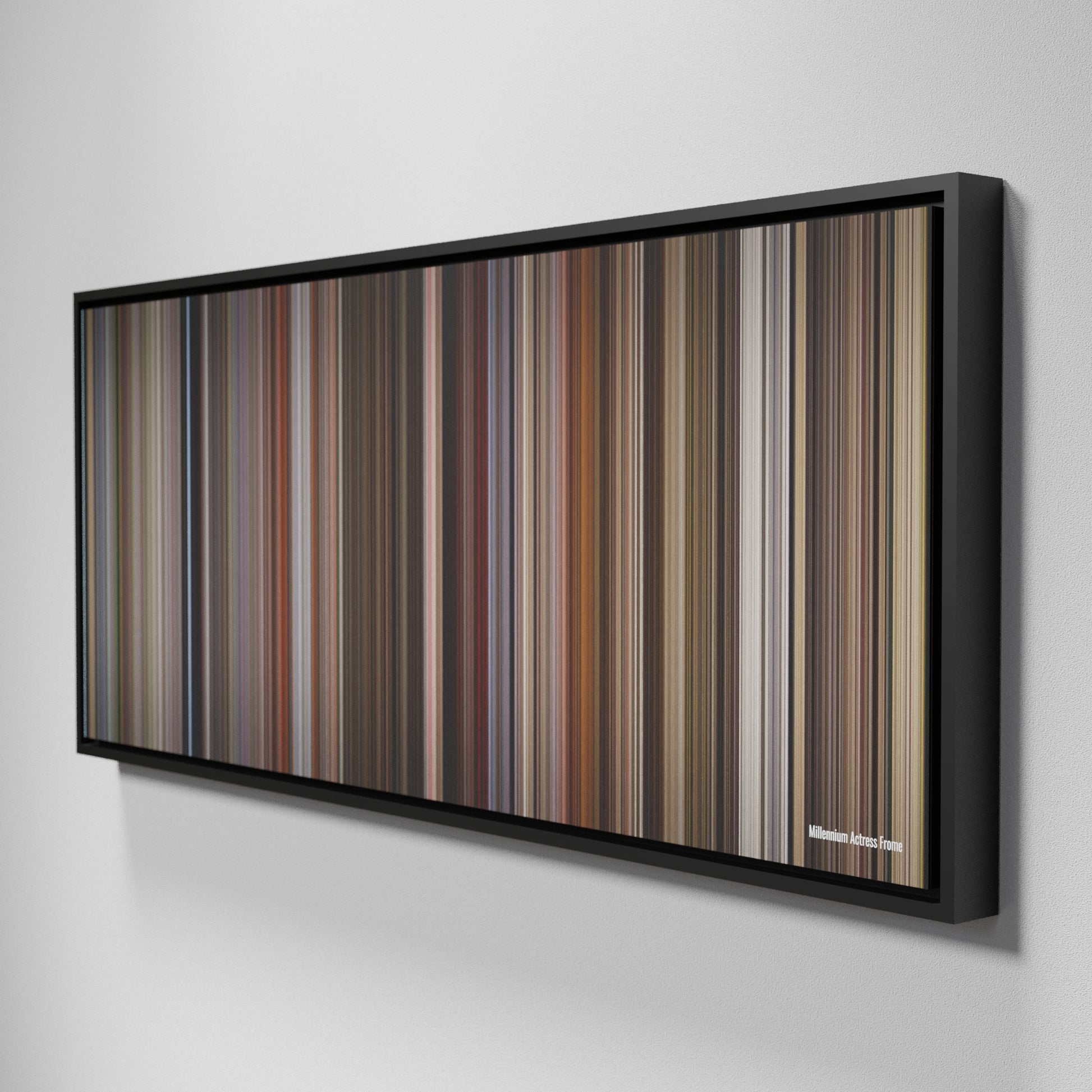 Side view of Framed Buff's of Millennium Actress Frome on the wall