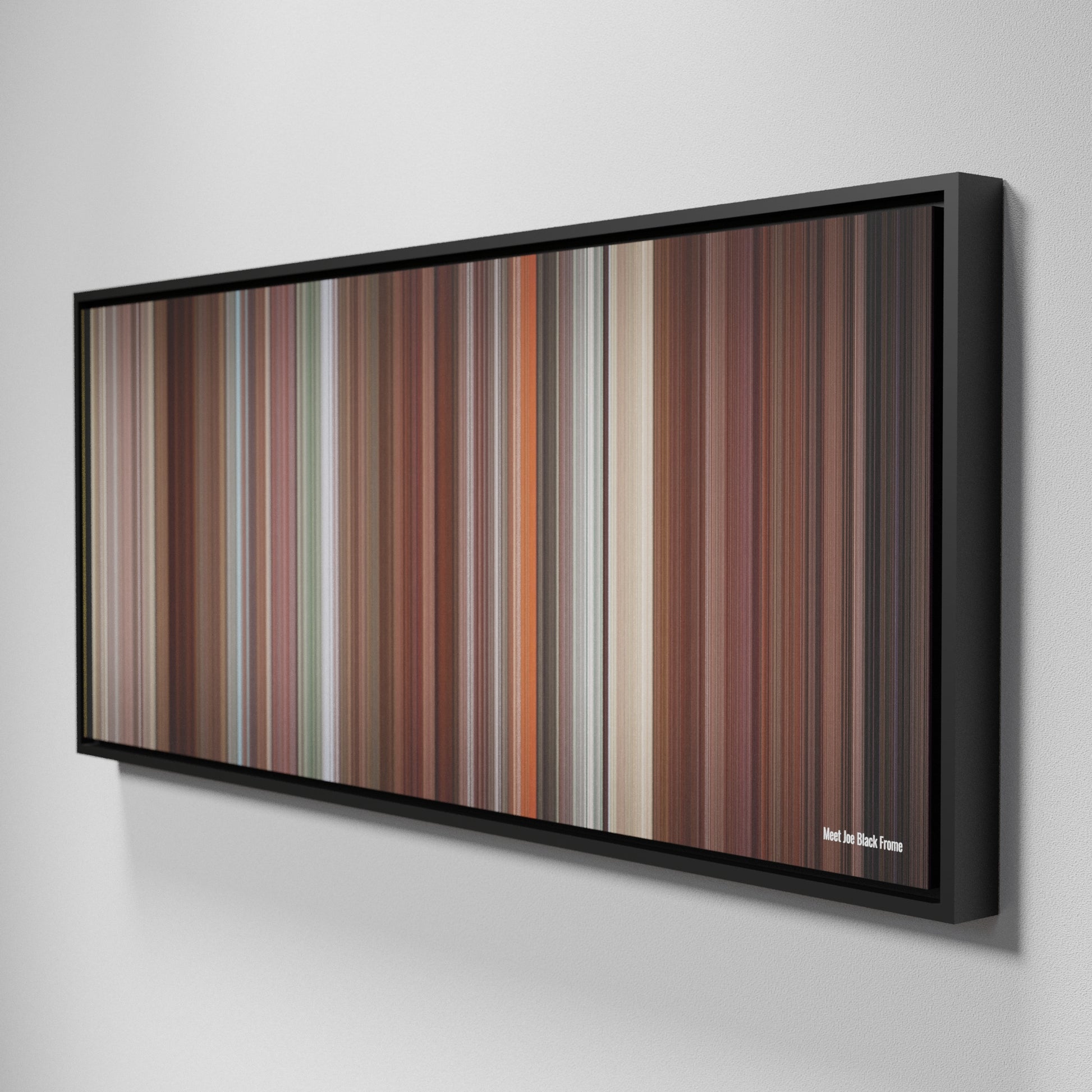 Side view of Framed Buff's of Meet Joe Black Frome on the wall