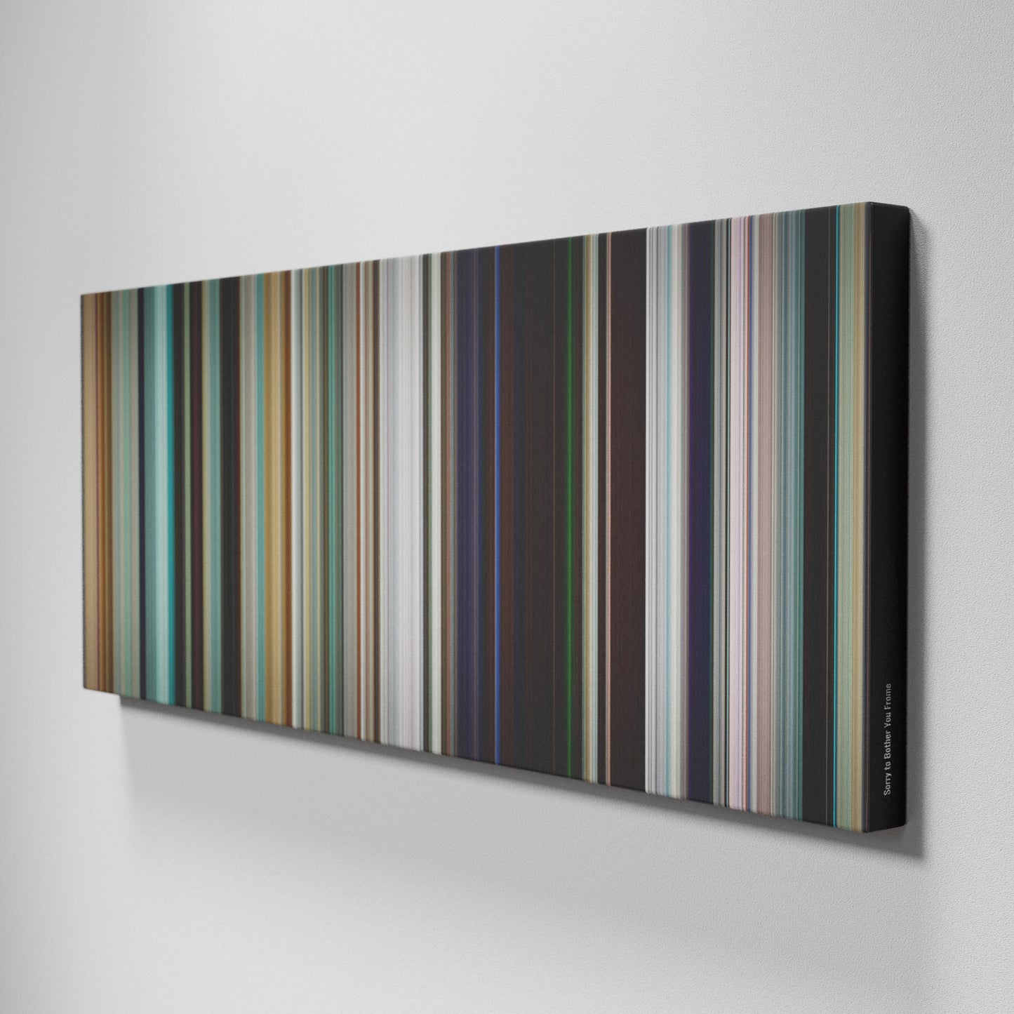 Side view of Buff's of Sorry to Bother You Frome on the wall