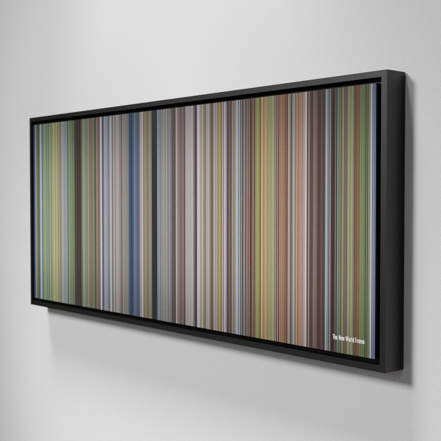 Side view of Framed Buff's of The New World Frome on the wall