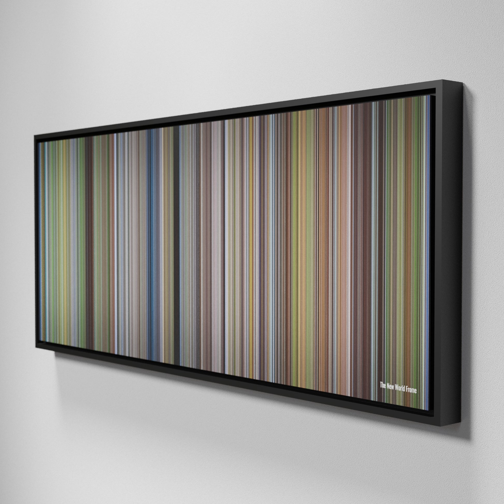 Side view of Framed Buff's of The New World Frome on the wall