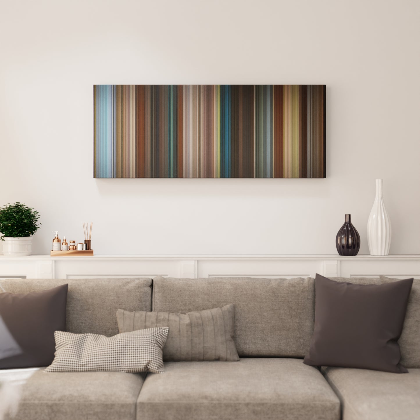 Living room interior with Tag Frome on the wall