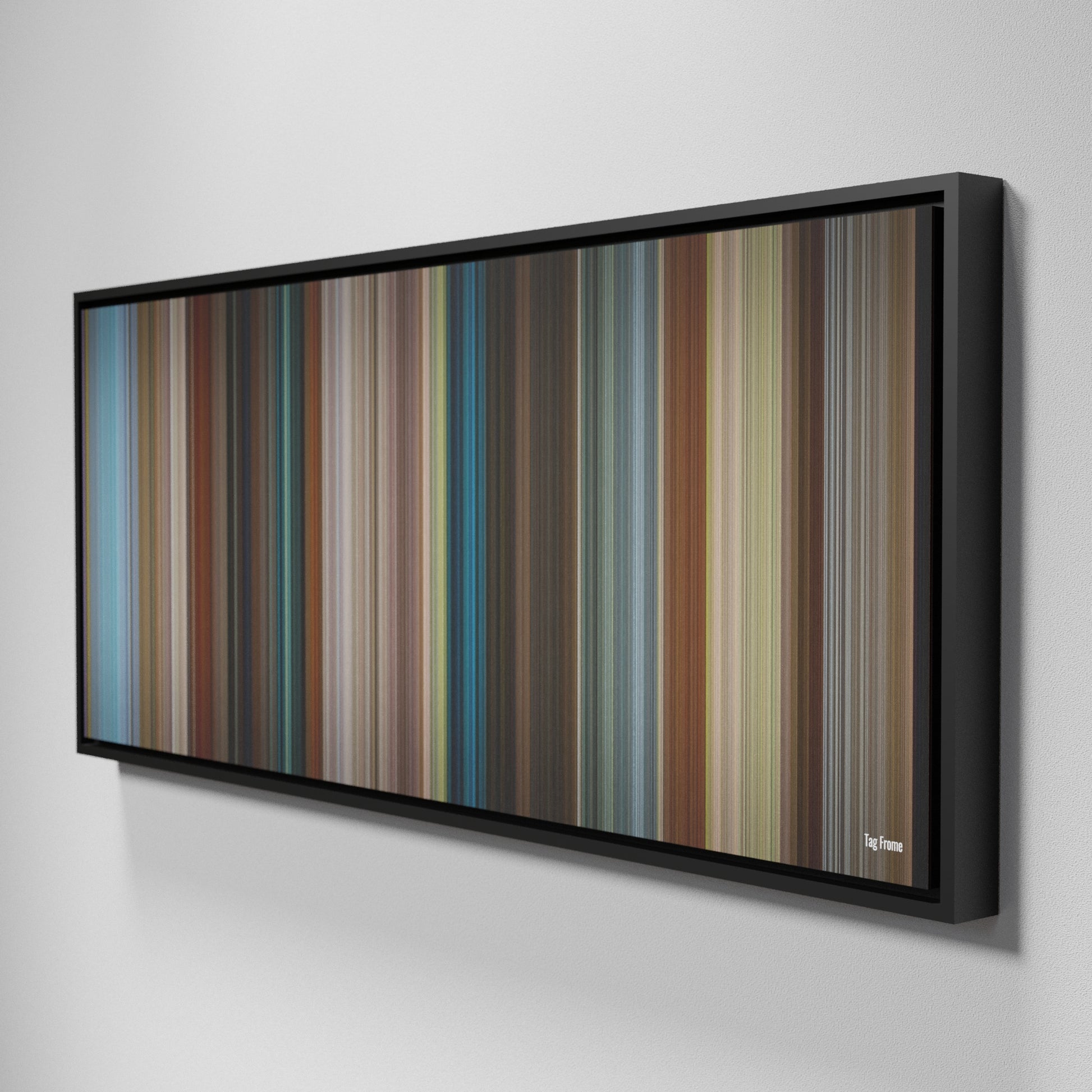 Side view of Framed Buff's of Tag Frome on the wall