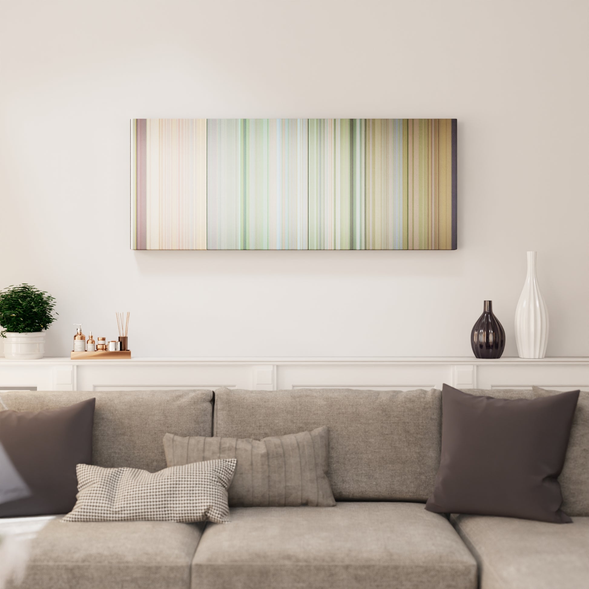 Living room interior with Bob's Burgers: Something Old, Something New, Something Bob Caters for You Frome on the wall