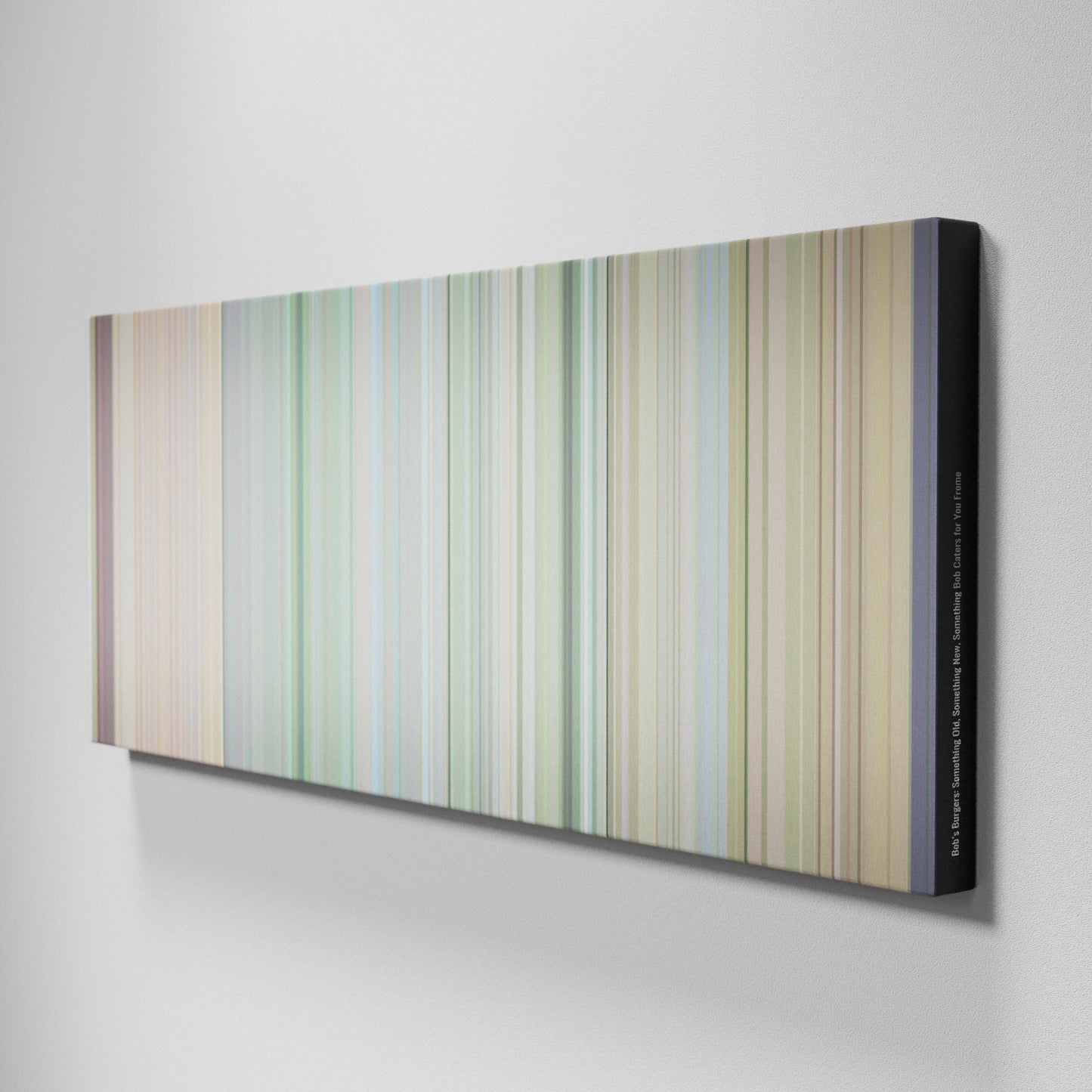 Side view of Buff's of Bob's Burgers: Something Old, Something New, Something Bob Caters for You Frome on the wall