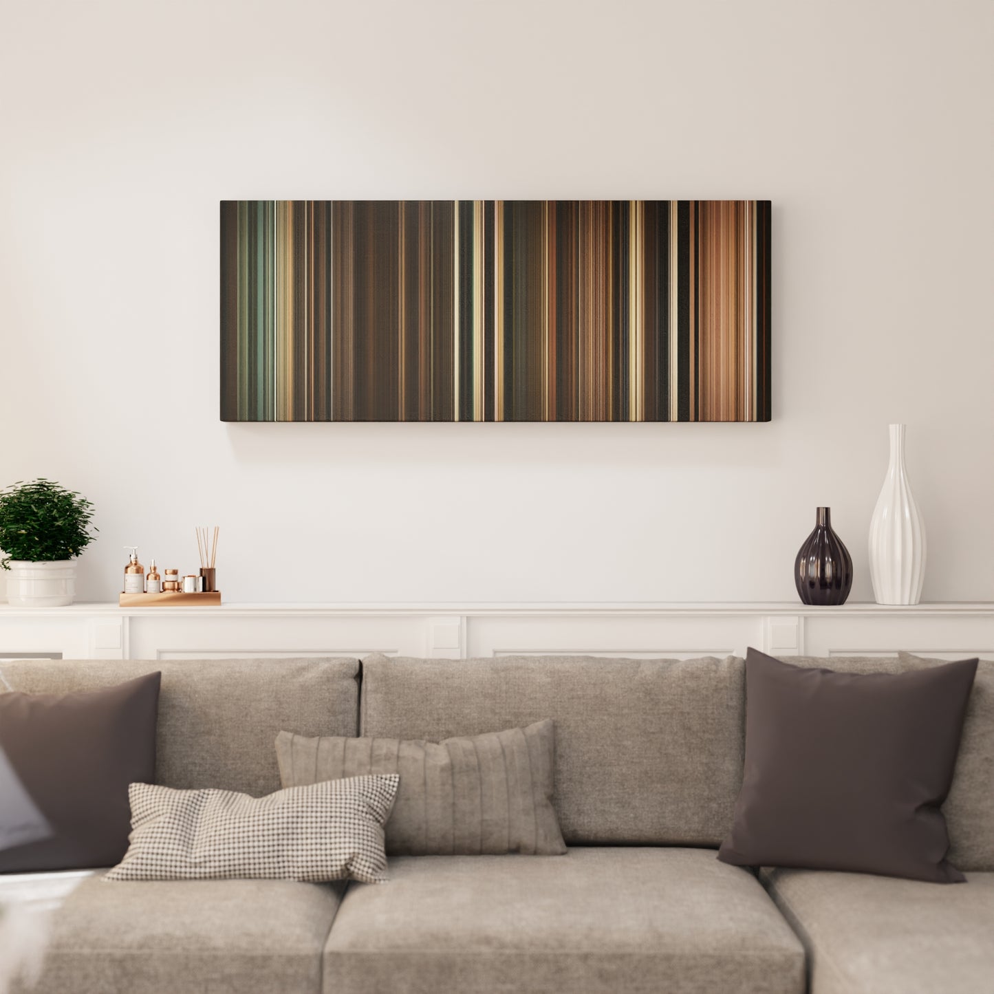 Living room interior with Perfume: The Story of a Murderer Frome on the wall