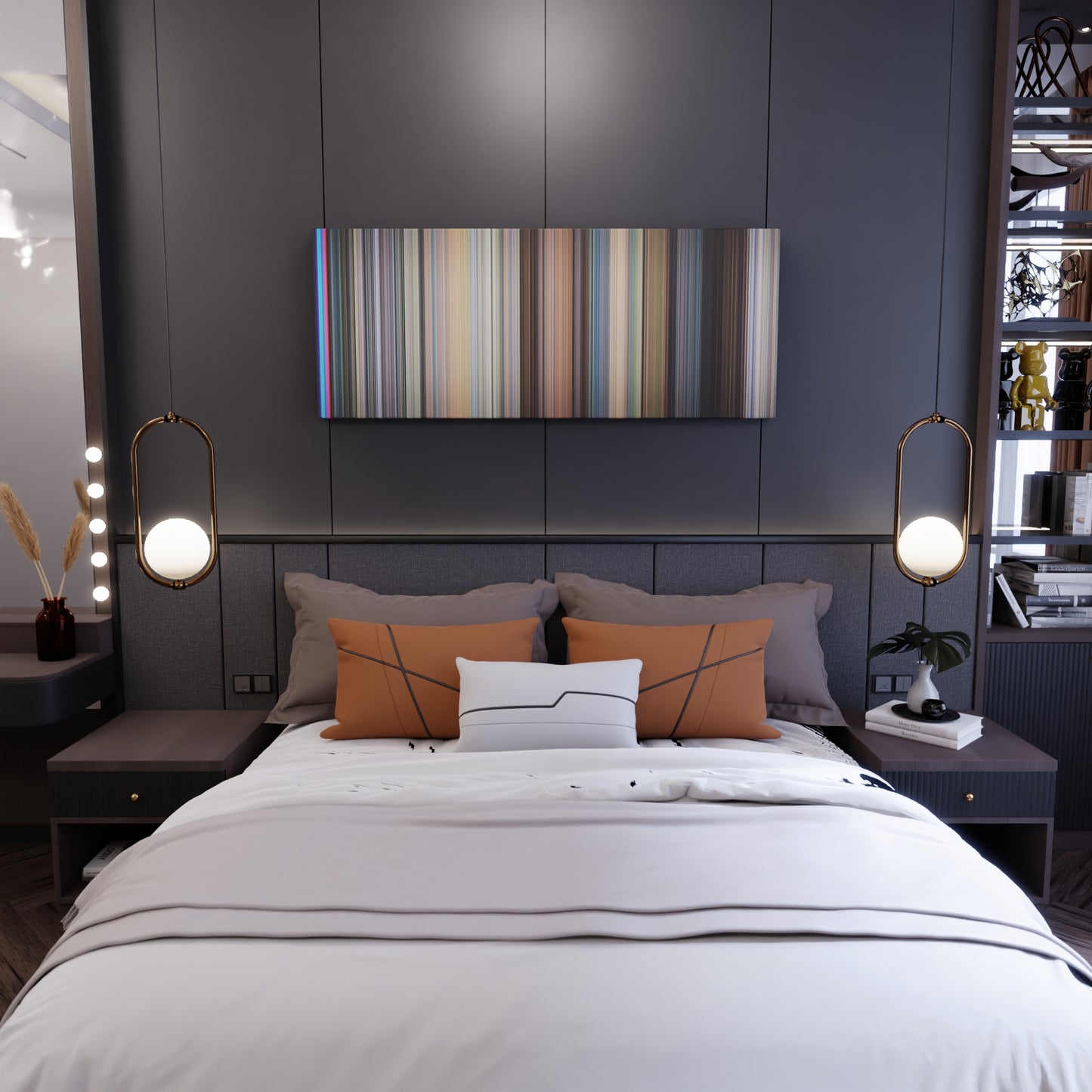 Bedroom interior with Little Nemo: Adventures in Slumberland Frome on the wall