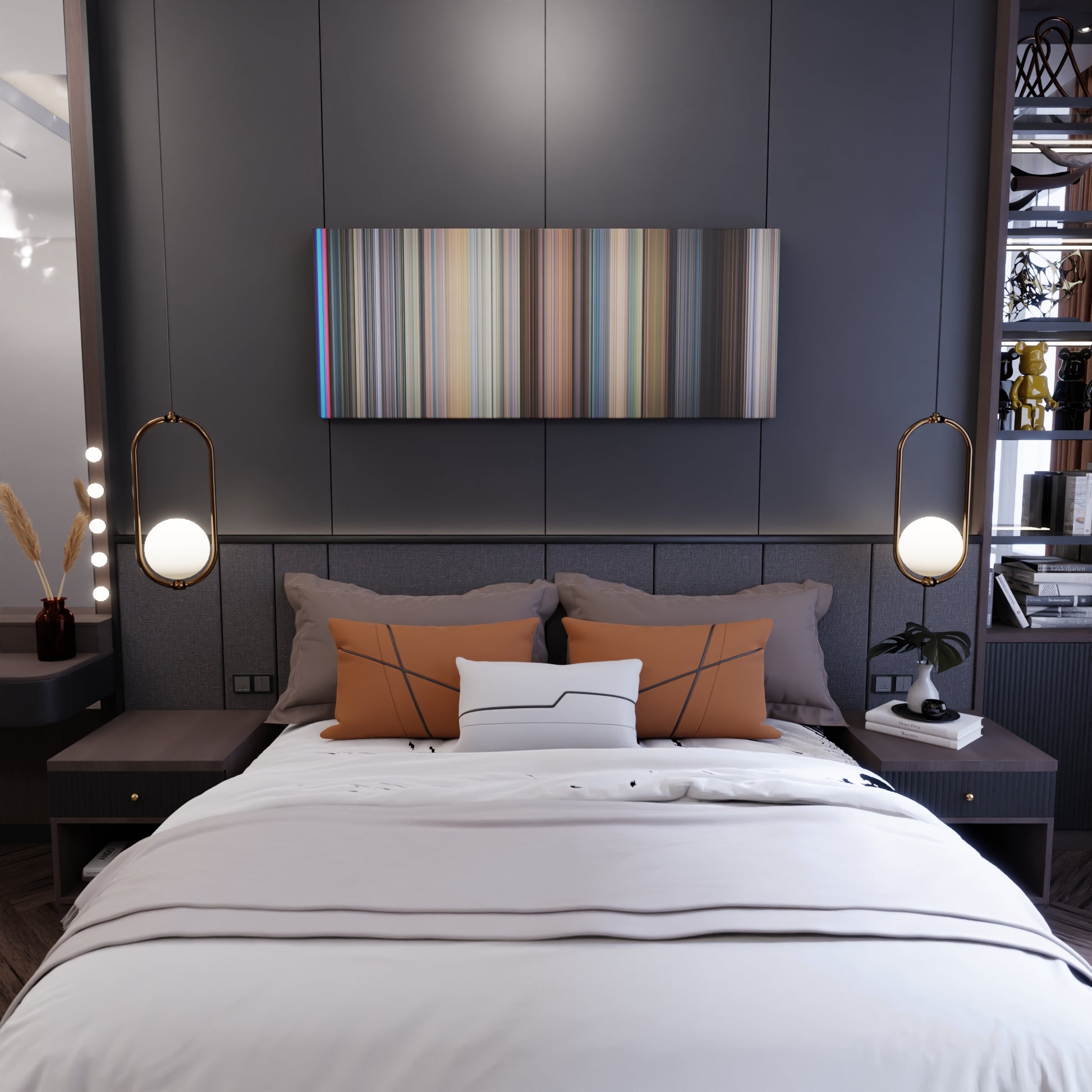 Bedroom interior with Little Nemo: Adventures in Slumberland Frome on the wall