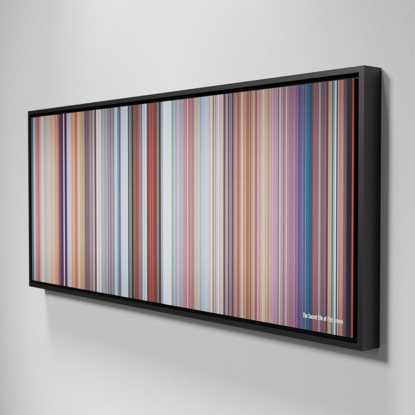 Side view of Framed Buff's of The Secret Life of Pets Frome on the wall