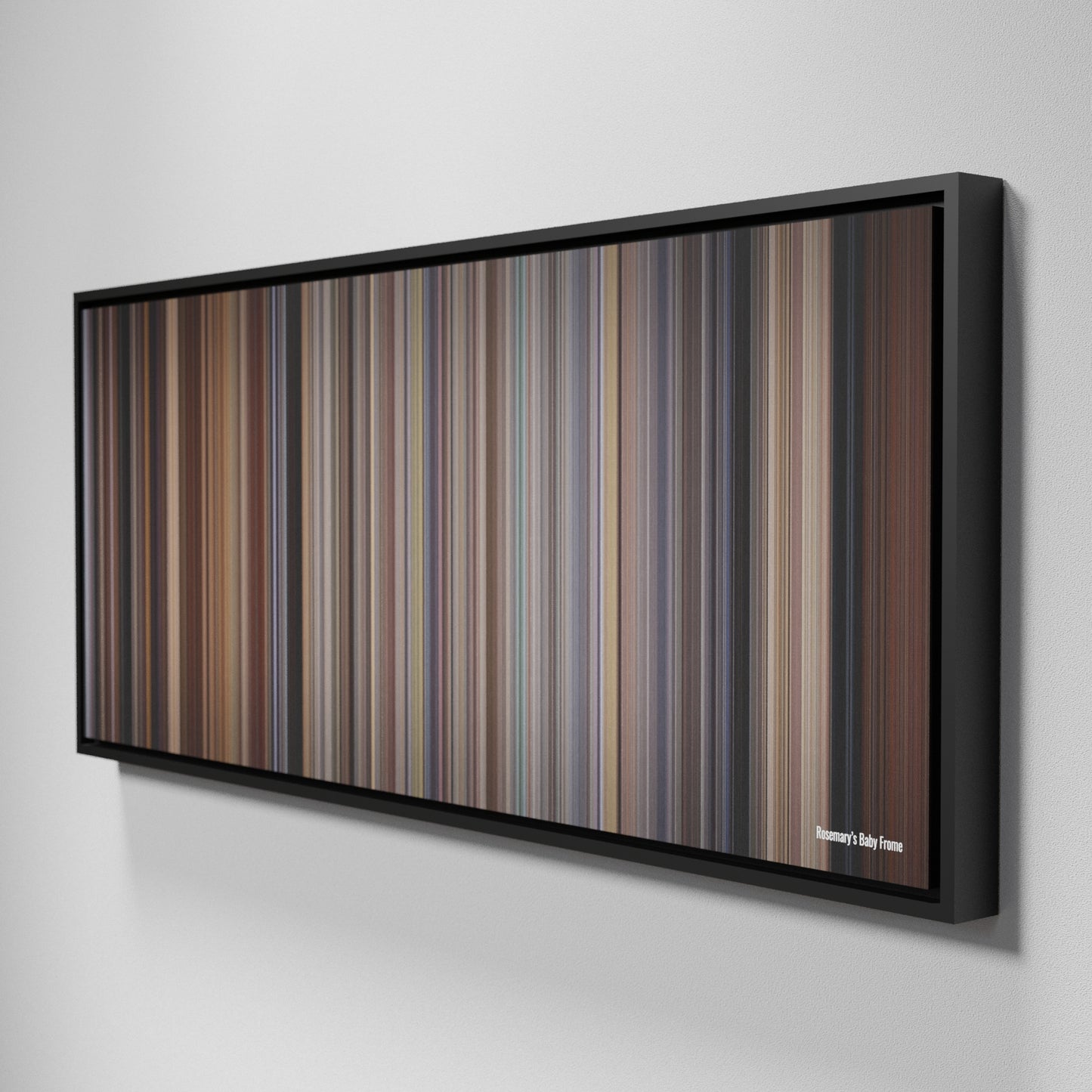 Side view of Framed Buff's of Rosemary's Baby Frome on the wall