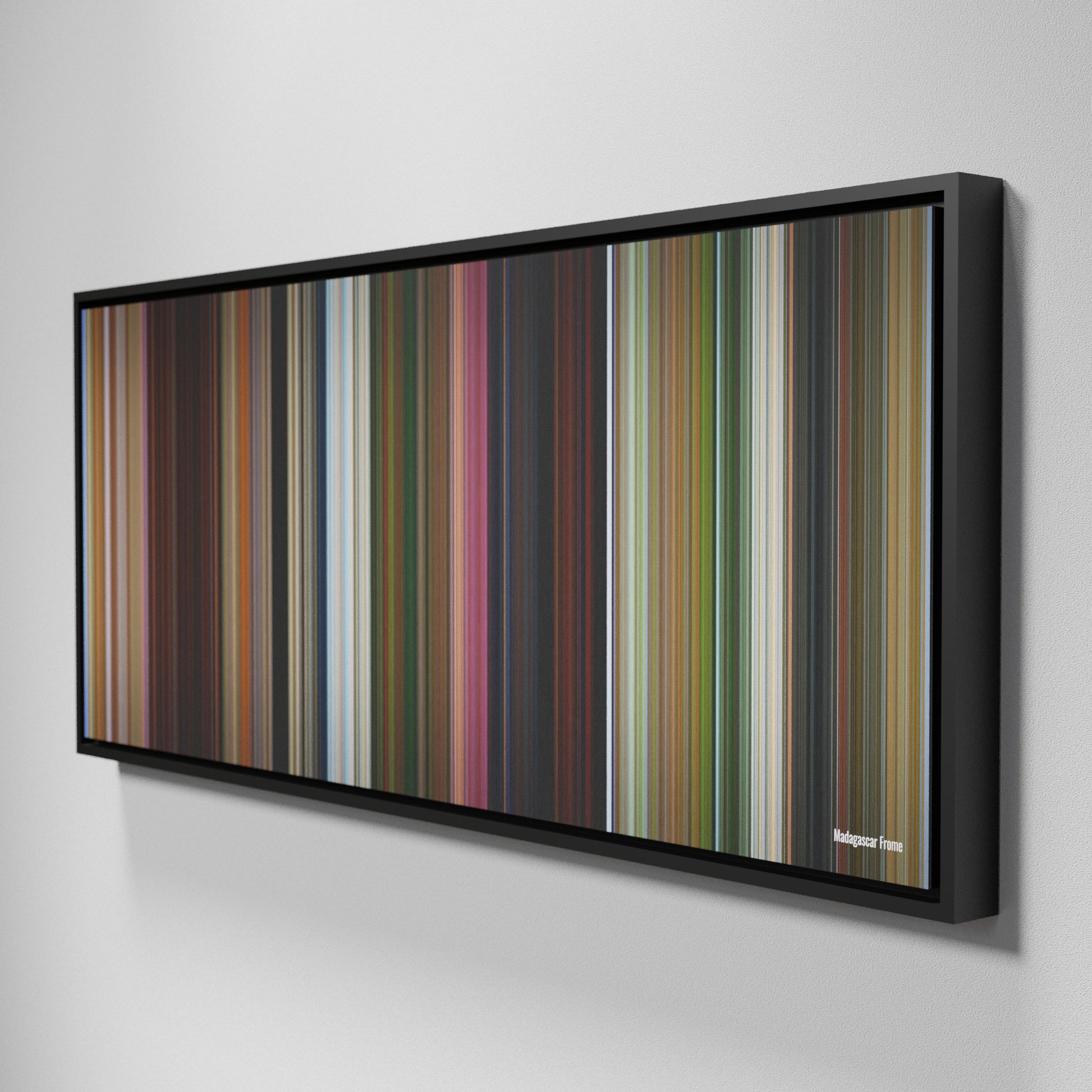 Side view of Framed Buff's of Madagascar Frome on the wall