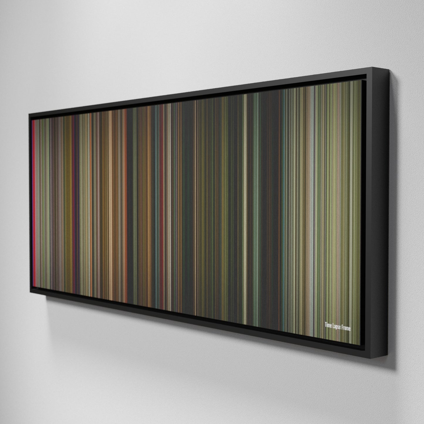 Side view of Framed Buff's of Time Lapse Frome on the wall