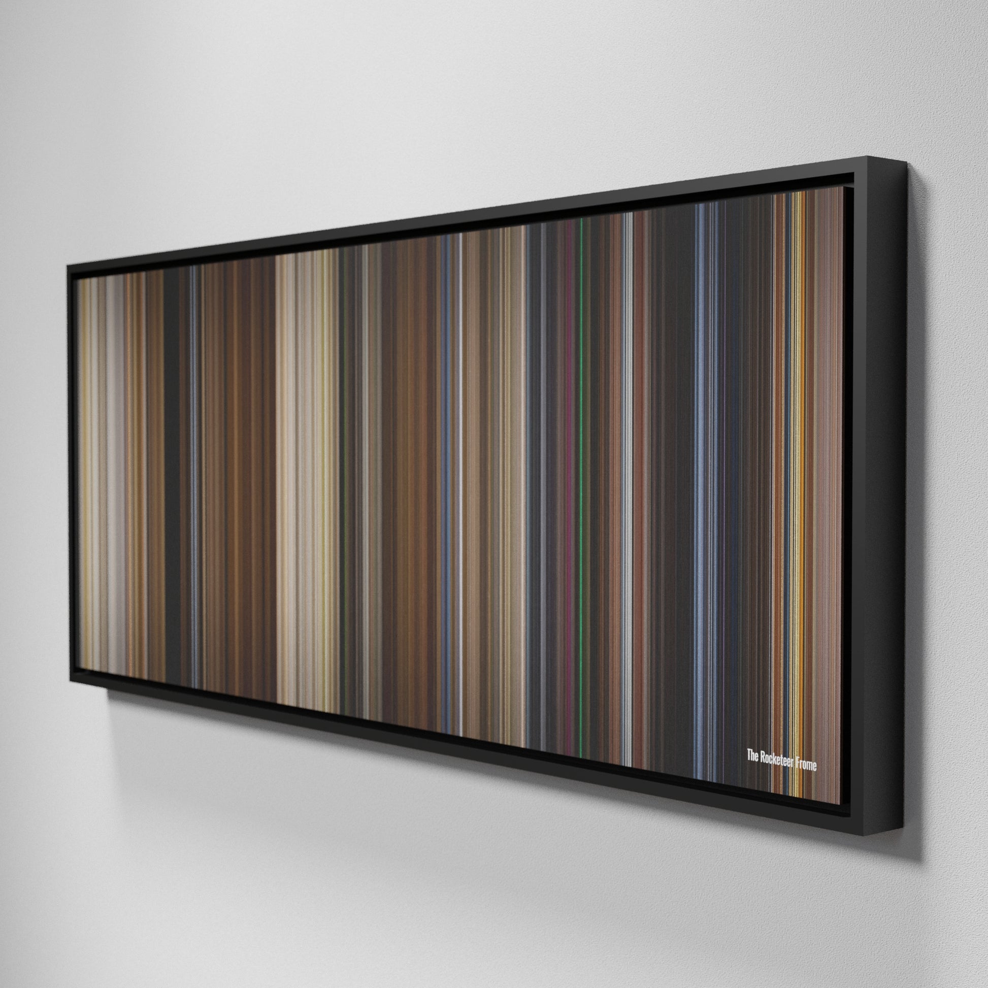 Side view of Framed Buff's of The Rocketeer Frome on the wall