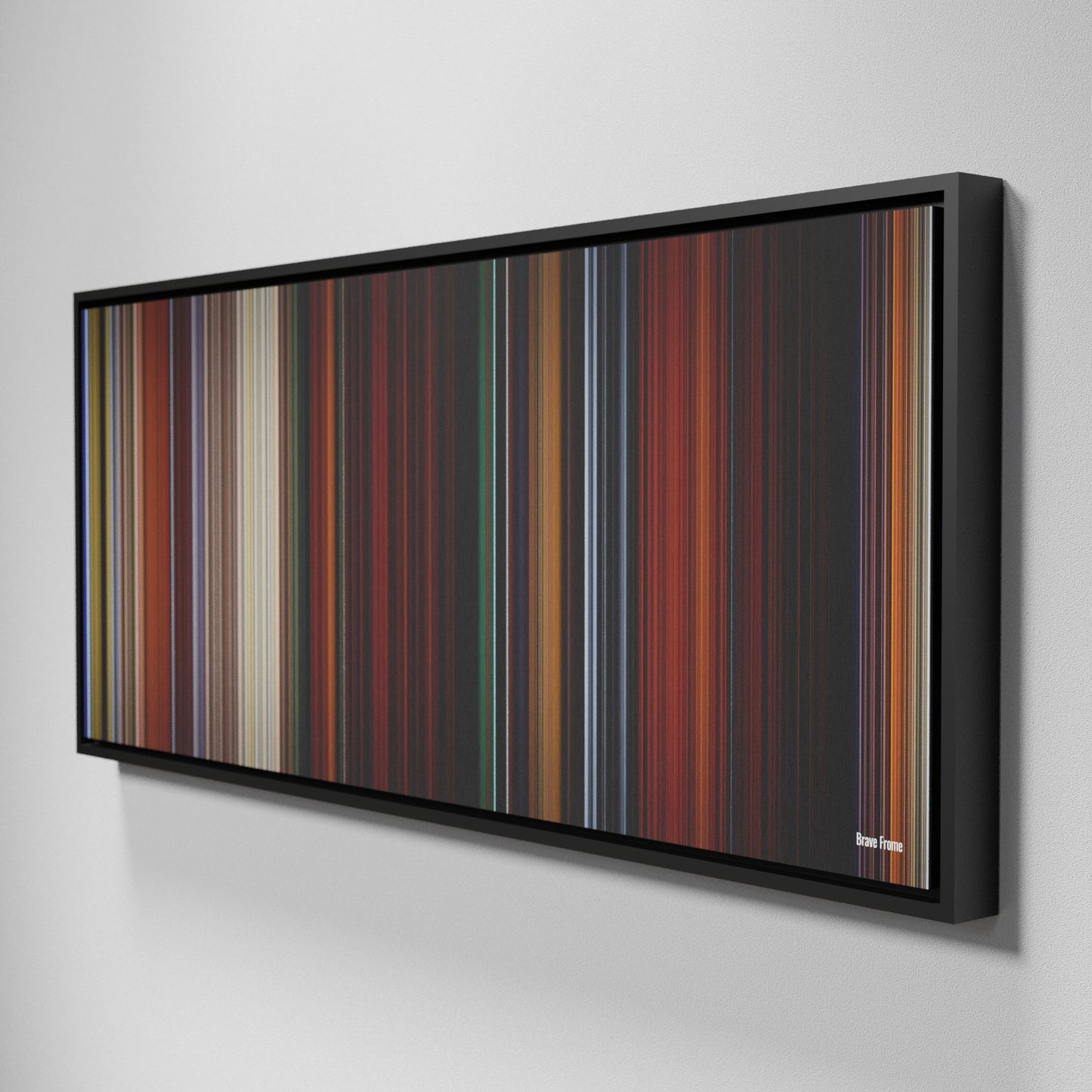 Side view of Framed Buff's of Brave Frome on the wall