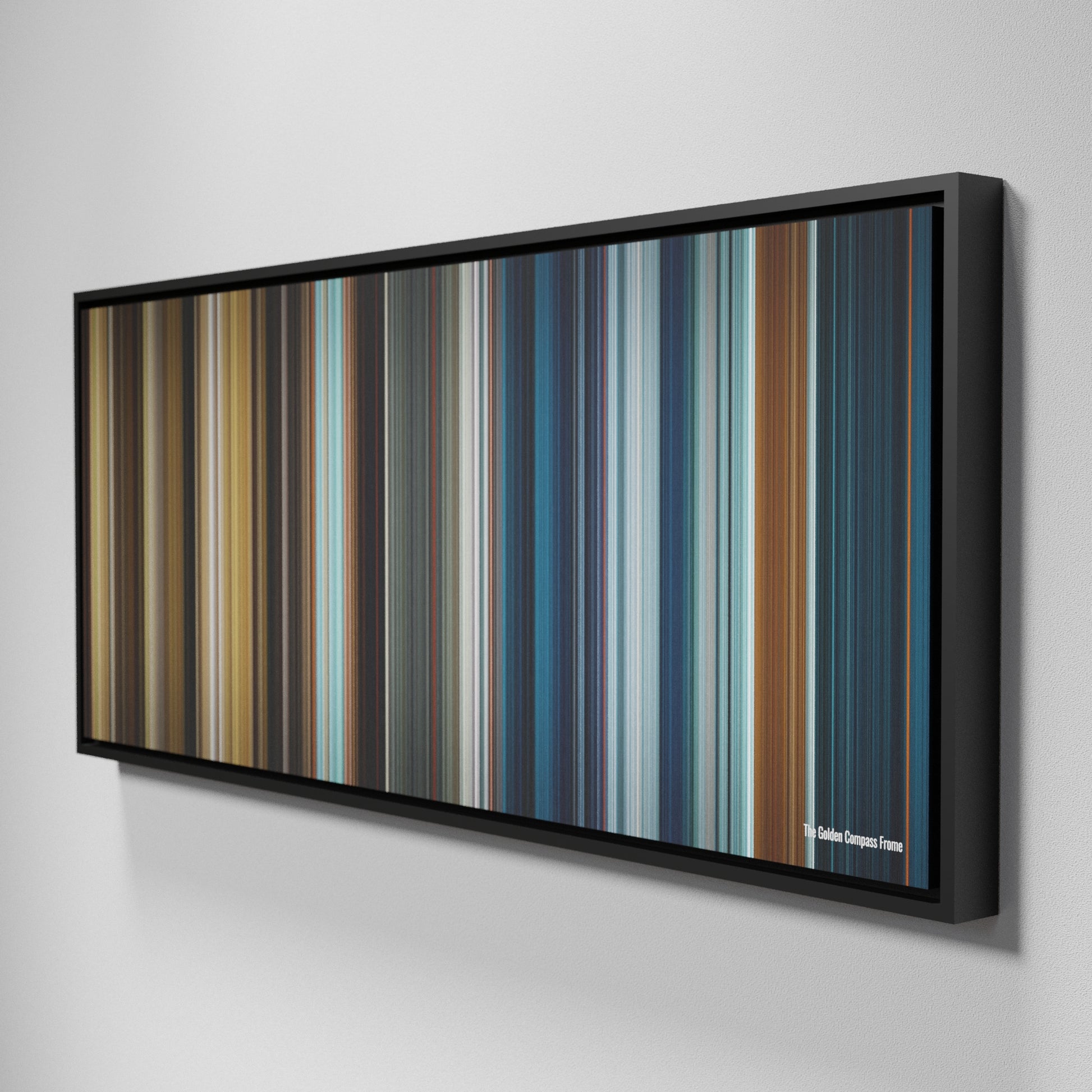 Side view of Framed Buff's of The Golden Compass Frome on the wall