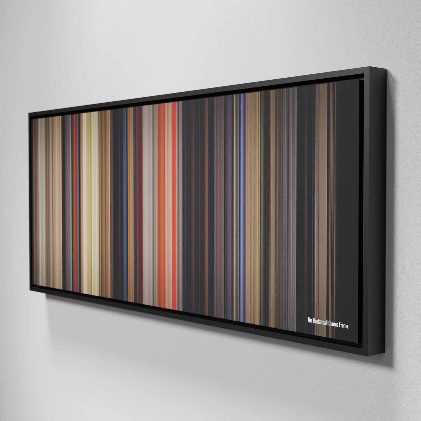 Side view of Framed Buff's of The Basketball Diaries Frome on the wall